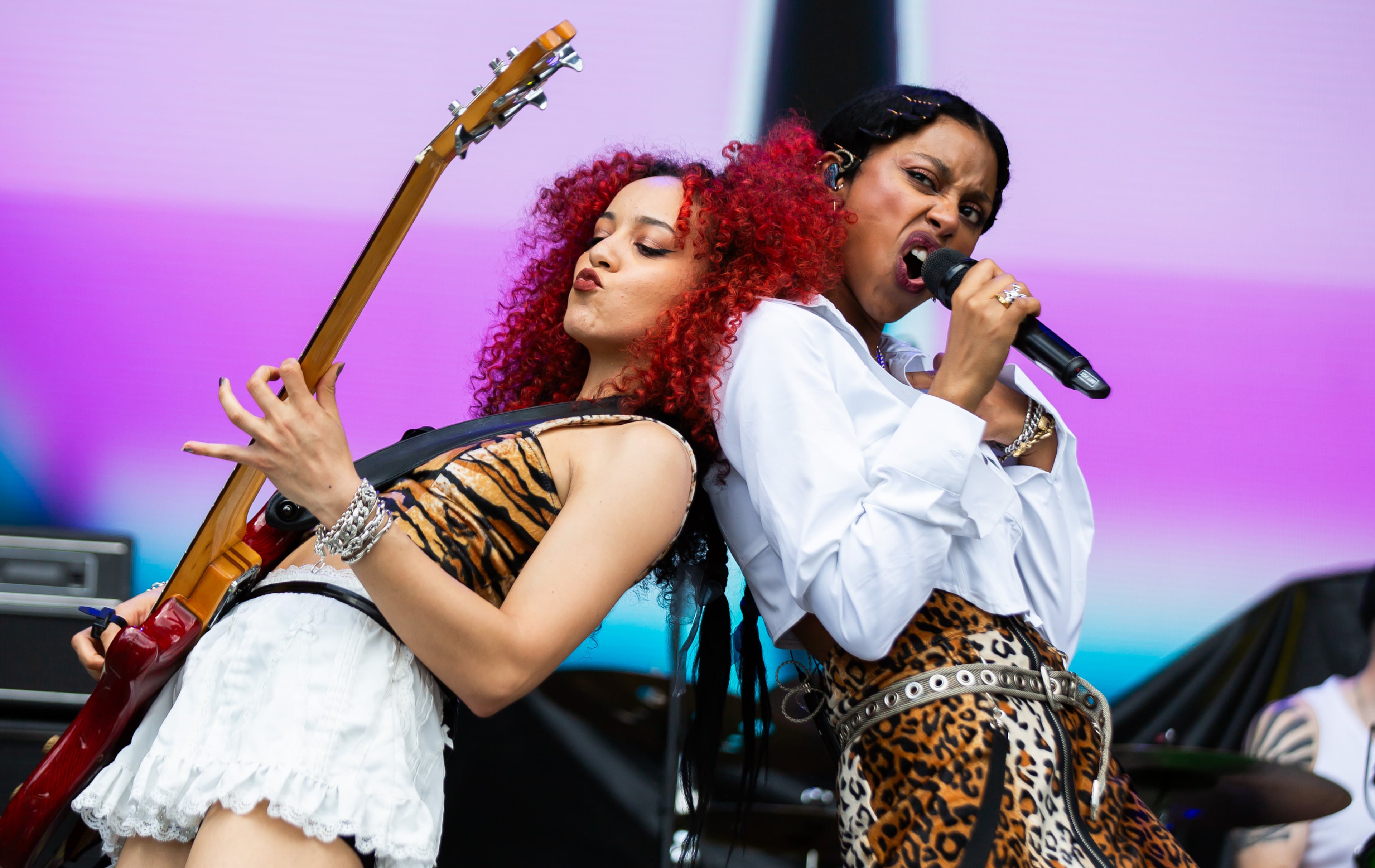 Atlanta, Ga: Nova Twins brought all the action to the Peachtree Stage early afternoon. Photo taken Sunday May 5, 2024 at Central Park, Old 4th Ward. (RYAN FLEISHER FOR THE ATLANTA JOURNAL-CONSTITUTION)