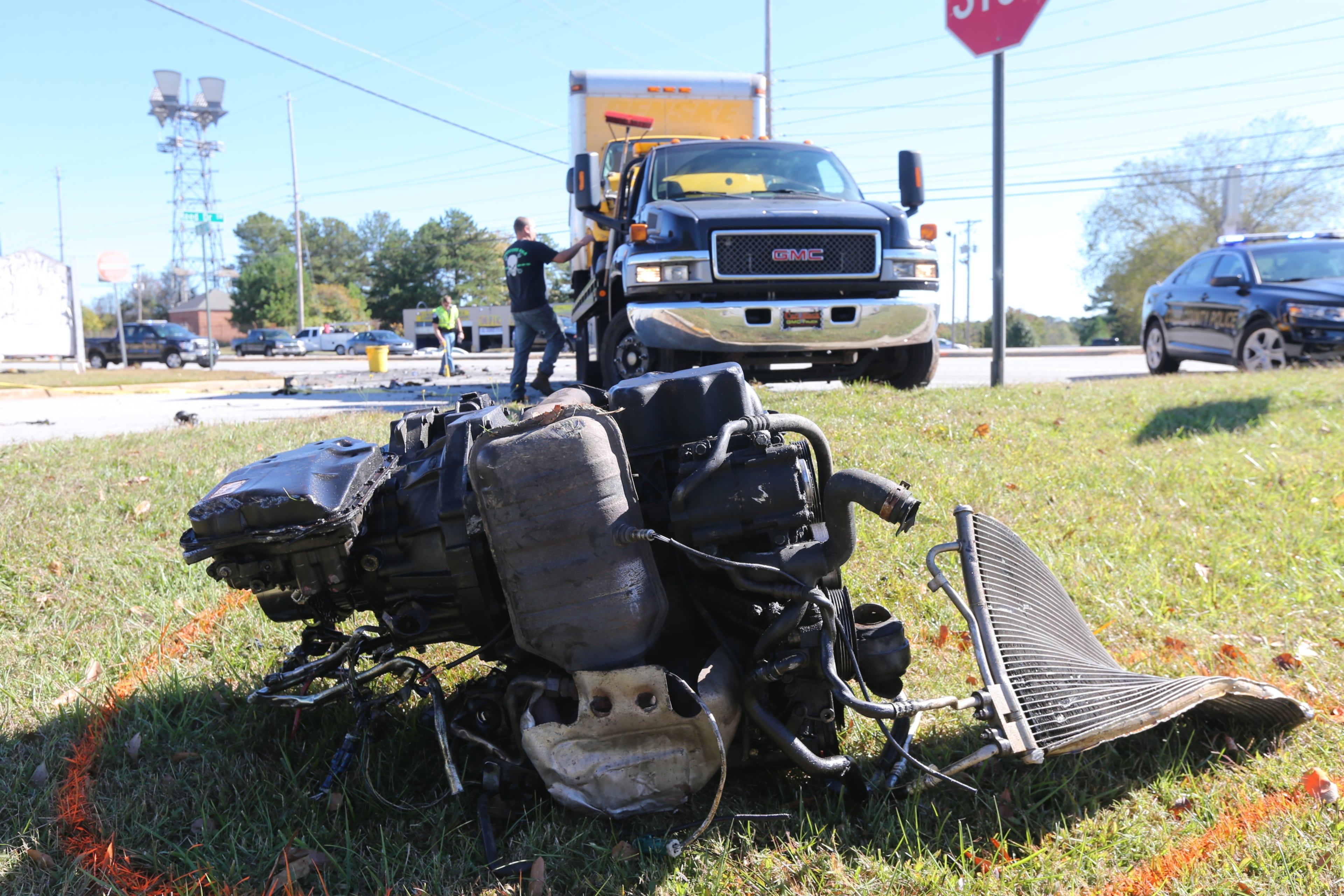 A woman was killed in a wreck Wednesday morning after hitting a truck head-on on Austell Road in Cobb County.