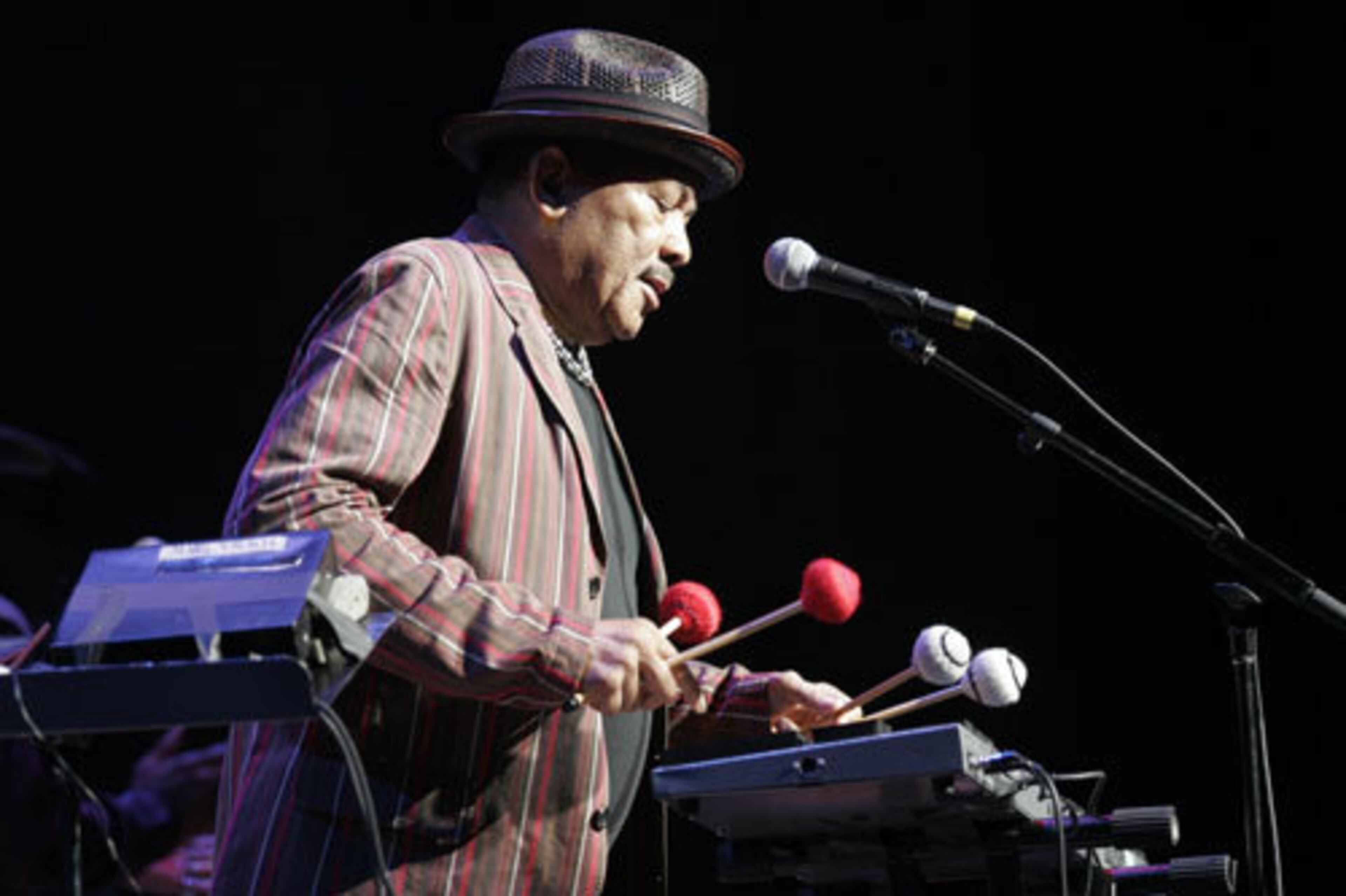 Funk and jazz artist Roy Ayers plays the vibraphone.