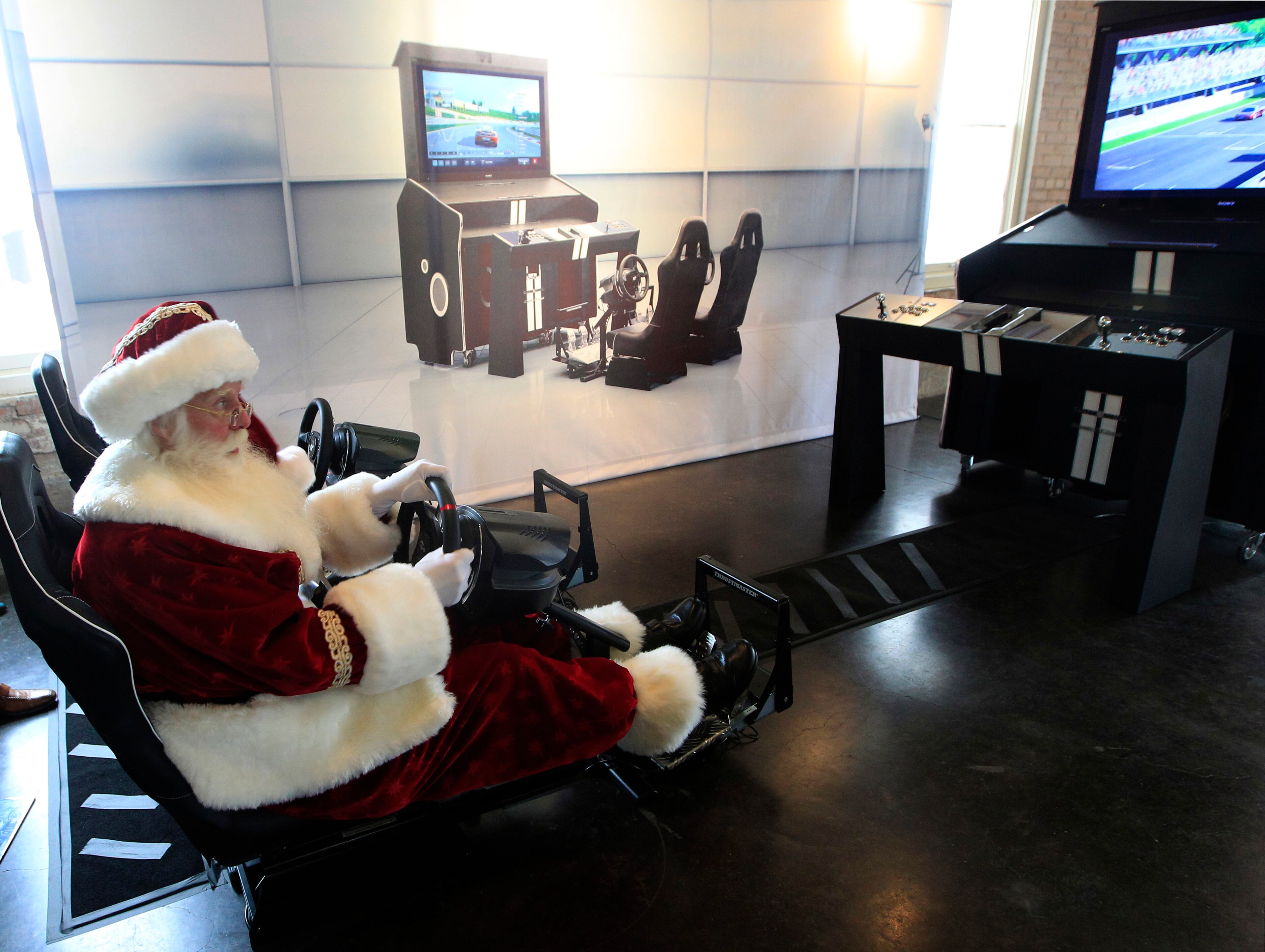Neiman's Santa plays on the custom made Pinel & Pinel Arcade PS Trunk system priced at $90,000.