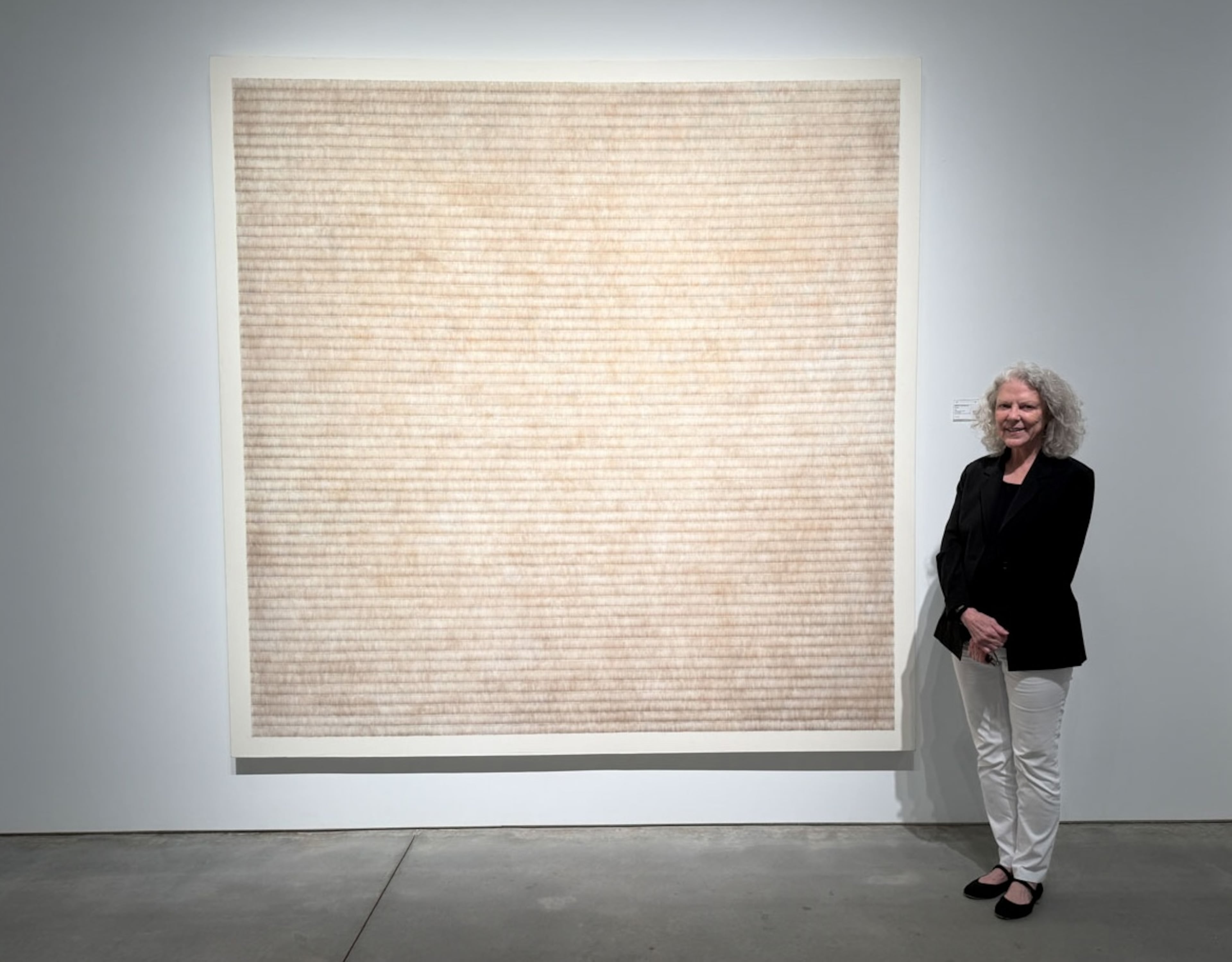 Annette Cone-Skelton stands by her 1995 untitled work inside the new MOCA GA. (Photo by Danielle Charbonneau)