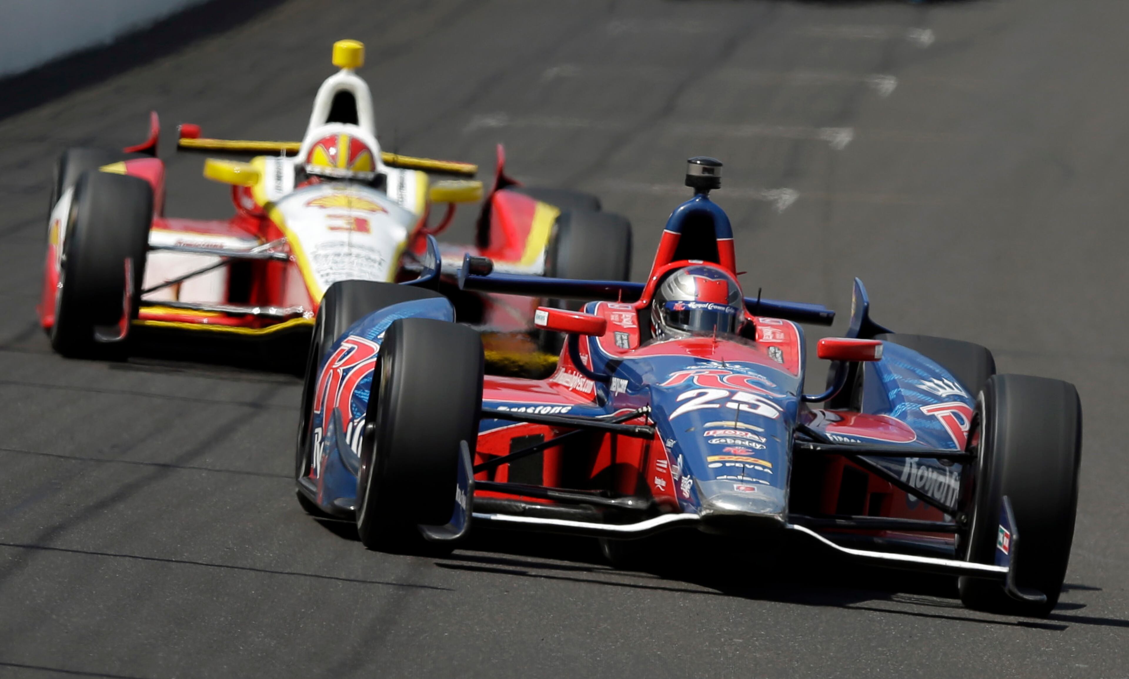 The biggest race weekend of the year gets underway at noon Sunday with the Indianapolis 500 on ABC. San Francisco 49ers coach Jim Harbaugh will drive the Corvette Stingray pace car and Jim Nabors will sing the national anthem. At 6 p.m. on Fox, the NASCAR Sprint Cup series race begins at Charlotte. Denny Hamlin set a track record Thursday night to win the pole, the 14th of his NASCAR career.