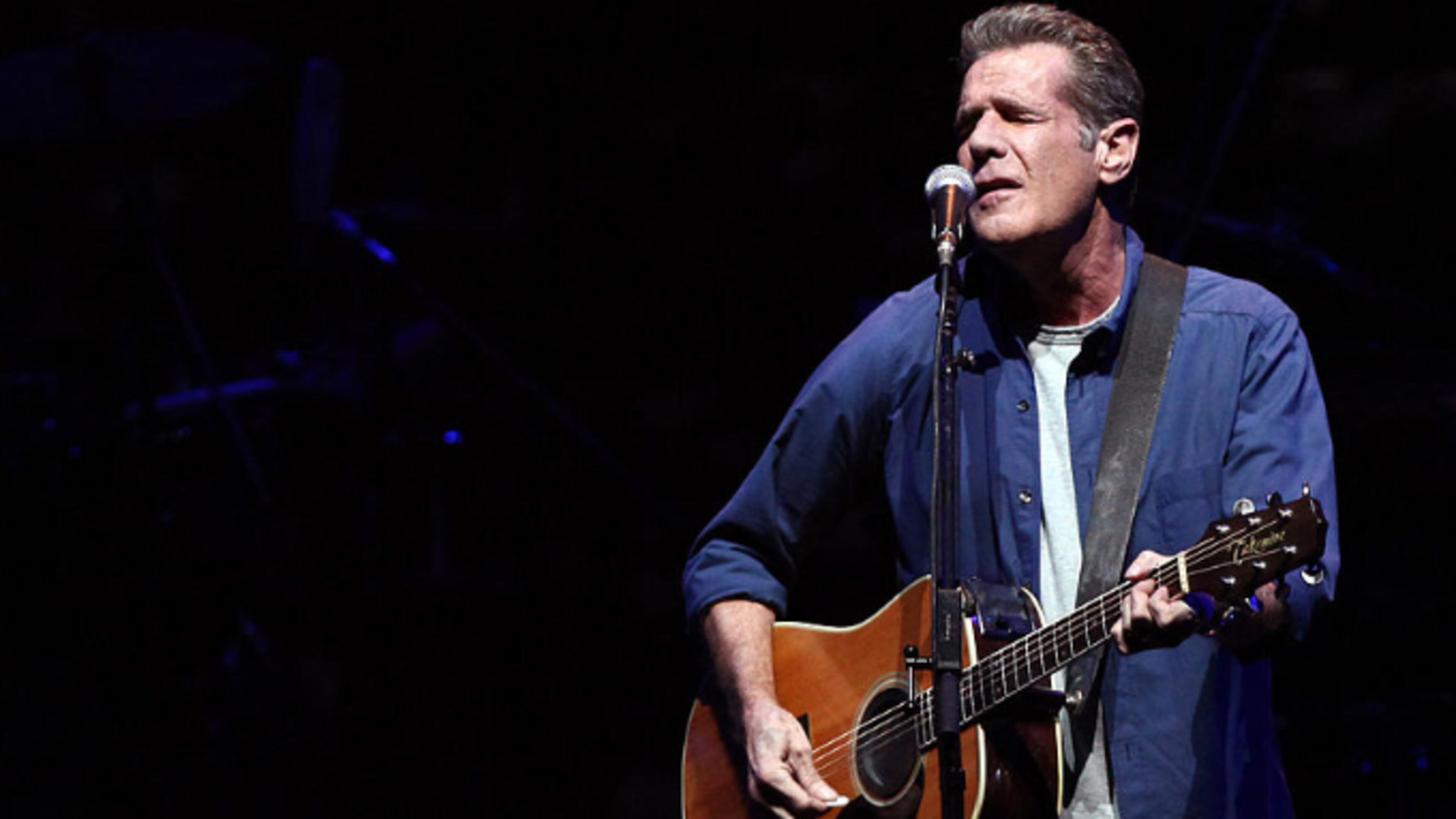 INGLEWOOD, CA - JANUARY 15: Musician Glenn Frey of The Eagles performs at the grand opening of the newly renovated Forum on January 15, 2014 in Inglewood, California. (Photo by Tommaso Boddi/WireImage)