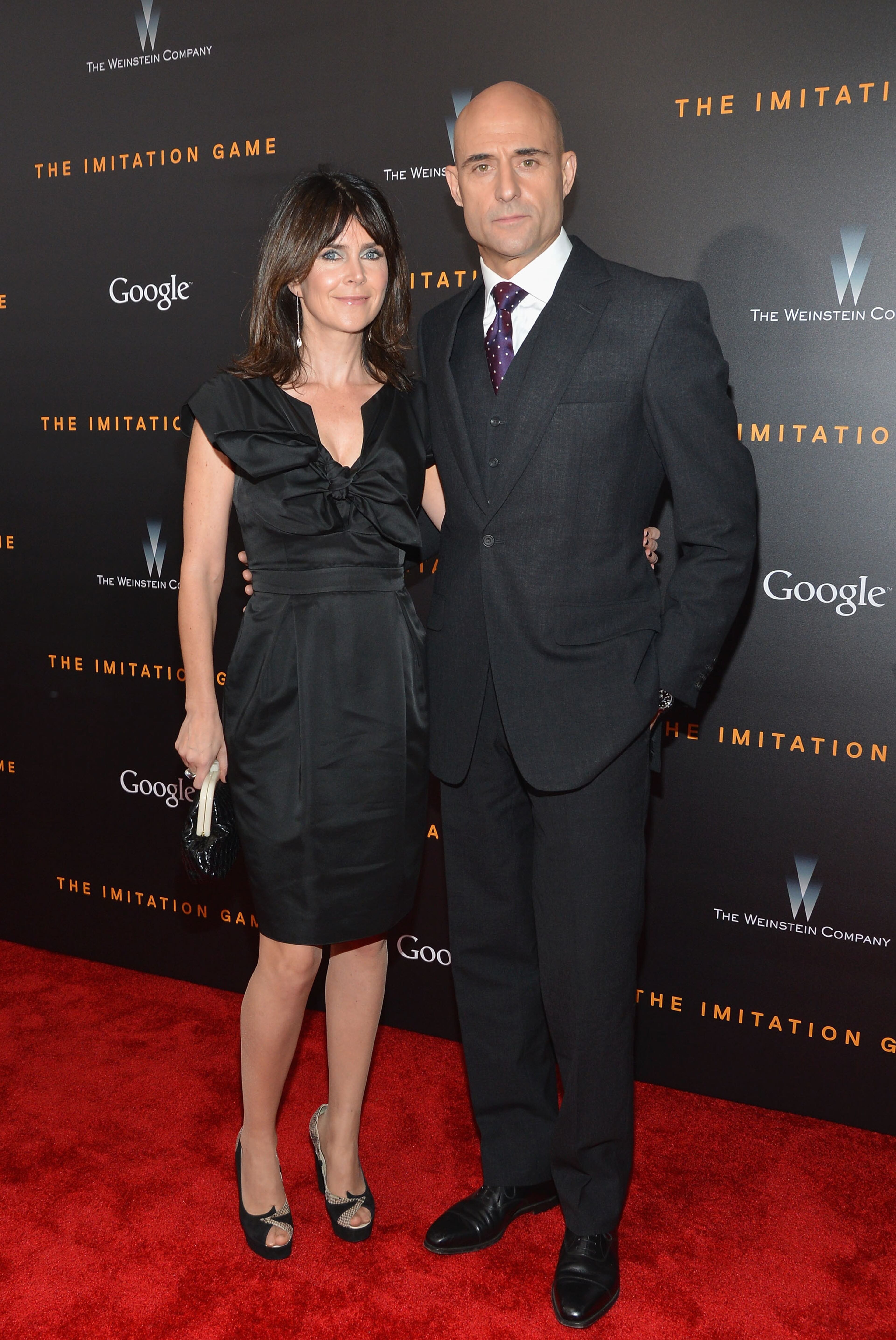 Liza Marshall (L) and actor Mark Strong attend the 'The Imitation Game' New York Premiere at Ziegfeld Theater, hosted by Weinstein Company on on November 17, 2014 in New York City. (Photo by Slaven Vlasic/Getty Images for The Weinstein Company)
