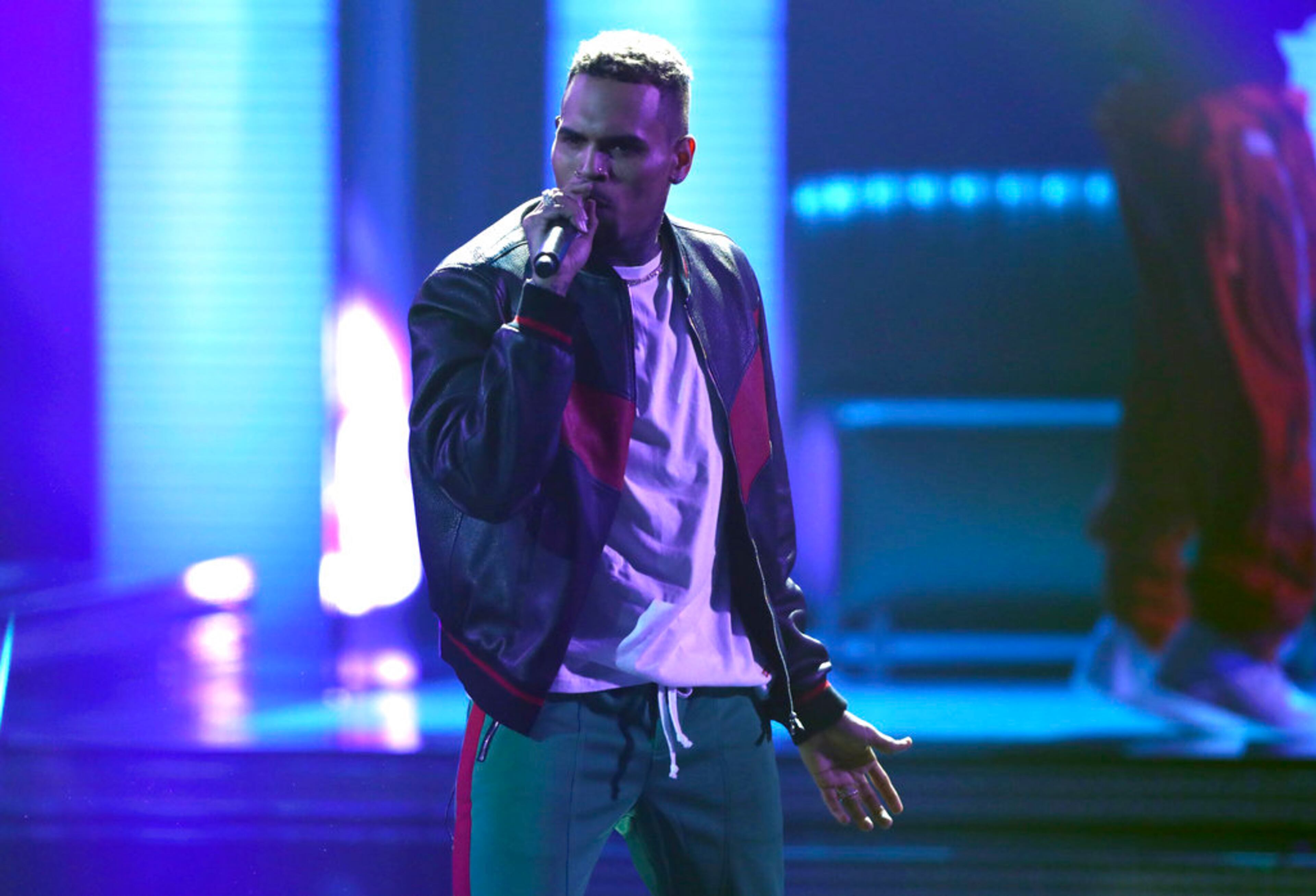 Chris Brown performs at the BET Awards at the Microsoft Theater on Sunday, June 25, 2017, in Los Angeles. (Photo by Matt Sayles/Invision/AP)