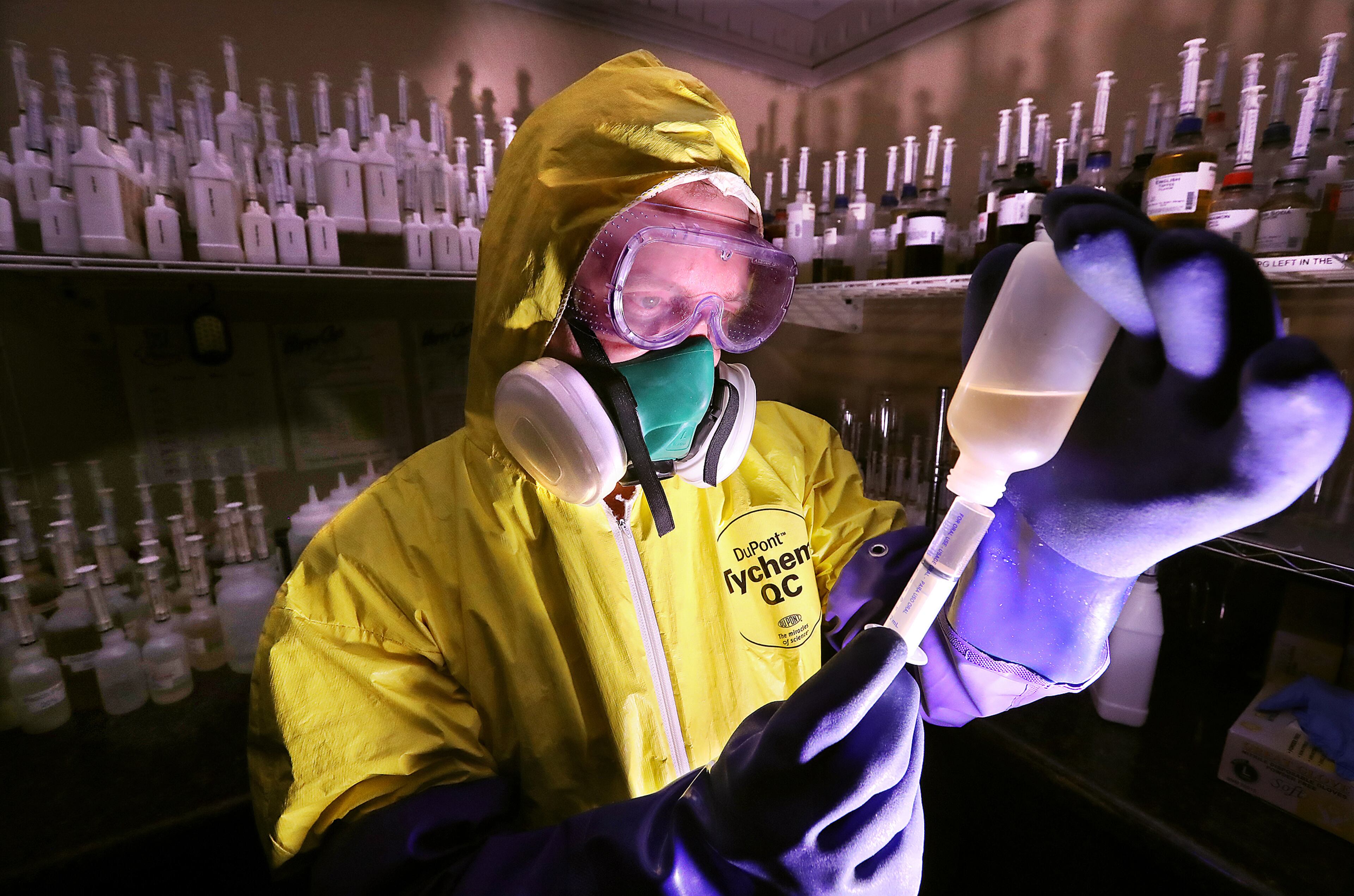 Feb. 5, 2020 Lilburn: Vaping proponent David Higginbotham works in the vape lab of his Gwinnett County business Higgy Cigs Wednesday, Feb. 5, 2020, in Lilburn. Higginbotham says vaping helped him escape the potentially-fatal cigarette addiction and sees vaping as a smoking cessation product. Curtis Compton ccompton@ajc.com