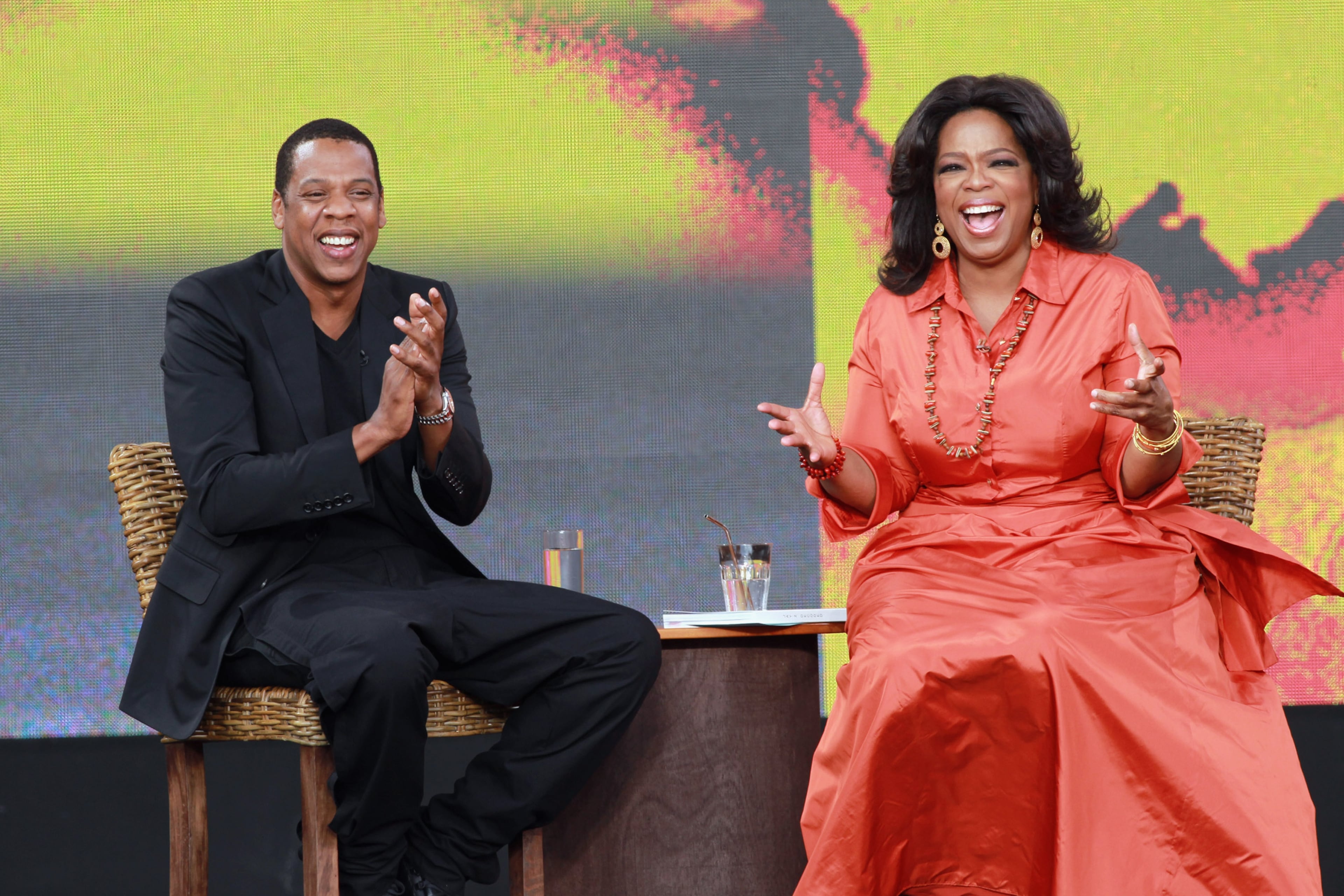 SYDNEY, AUSTRALIA - DECEMBER 14: In this handout image provided by Harpo Productions Inc., Jay-Z and Oprah Winfrey applauses during the first taping of the "Oprah Winfrey Show" at the Sydney Opera House on December 14, 2010 in Sydney, Australia. 12,000 audience members were selected from 350,000 applicants to participate in two tapings of "The Oprah Winfrey Show" at the Sydney Opera House. Oprah descended on Australia last week with 302 super fans from the US, Canada and Jamaica to produce four shows for the 25th and final season of the program. The shows will air in the US and Australia in January 2011.(Photo by George Burns/Harpo Productions Inc. via Getty Images)