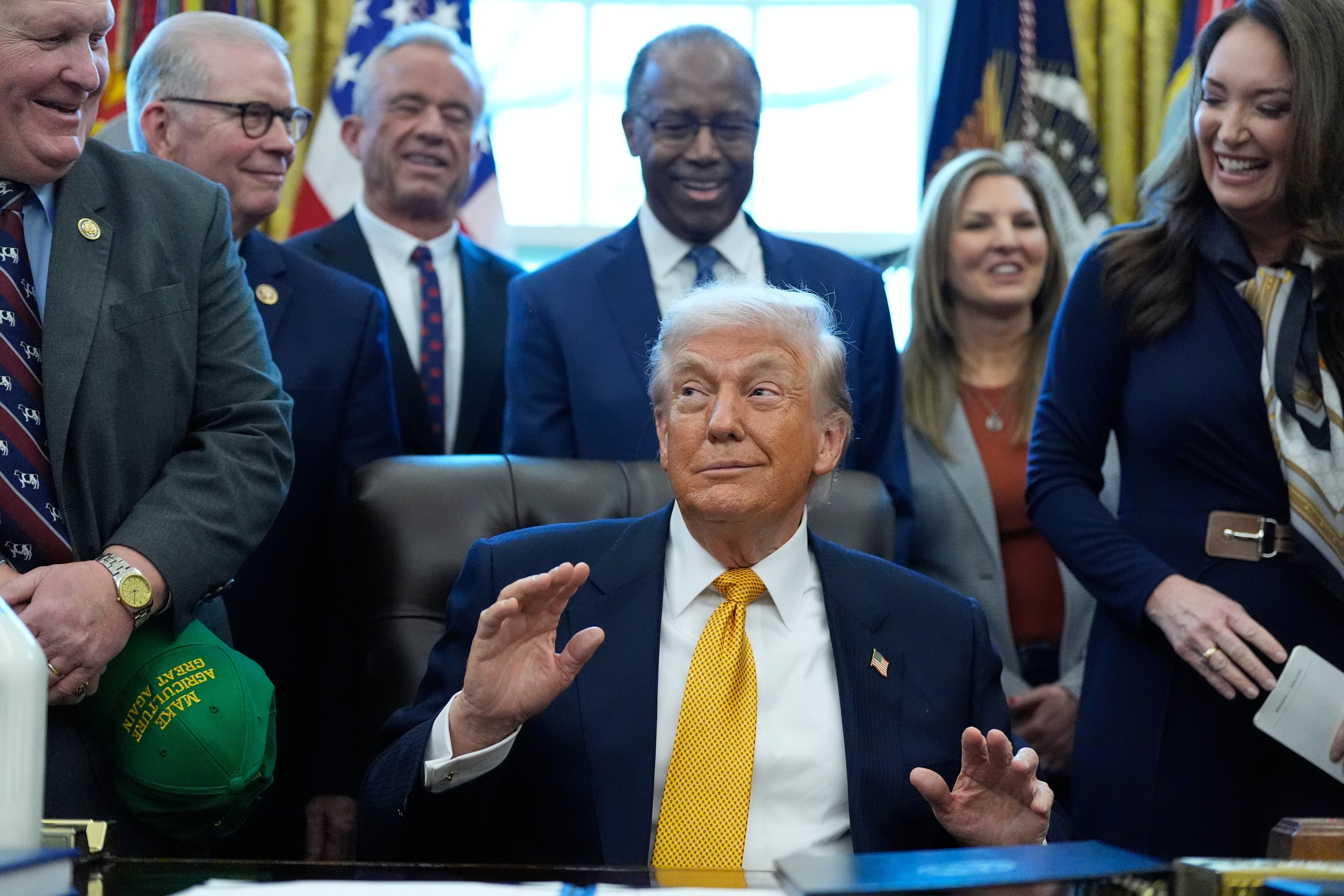 President Donald Trump drew laughs at the White House on Wednesday. (Alex Brandon/AP)