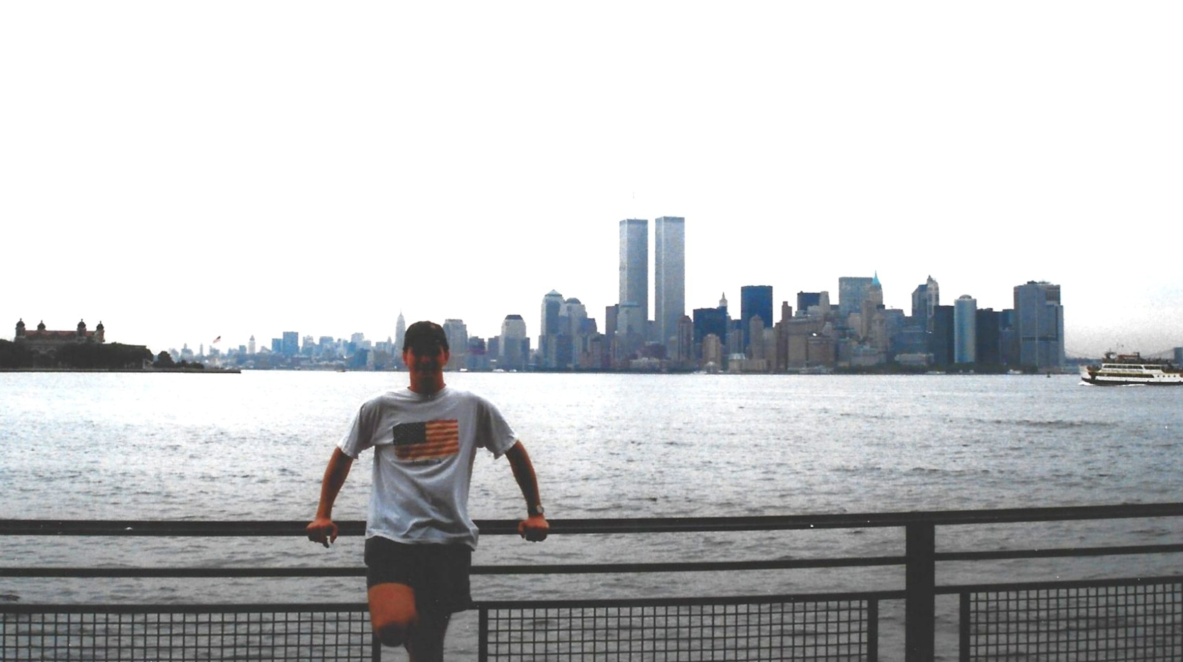 Steve poses in front of Manhattan, New York, in one of his final days of his first trip to the United States. (Courtesy of Steve Leo)