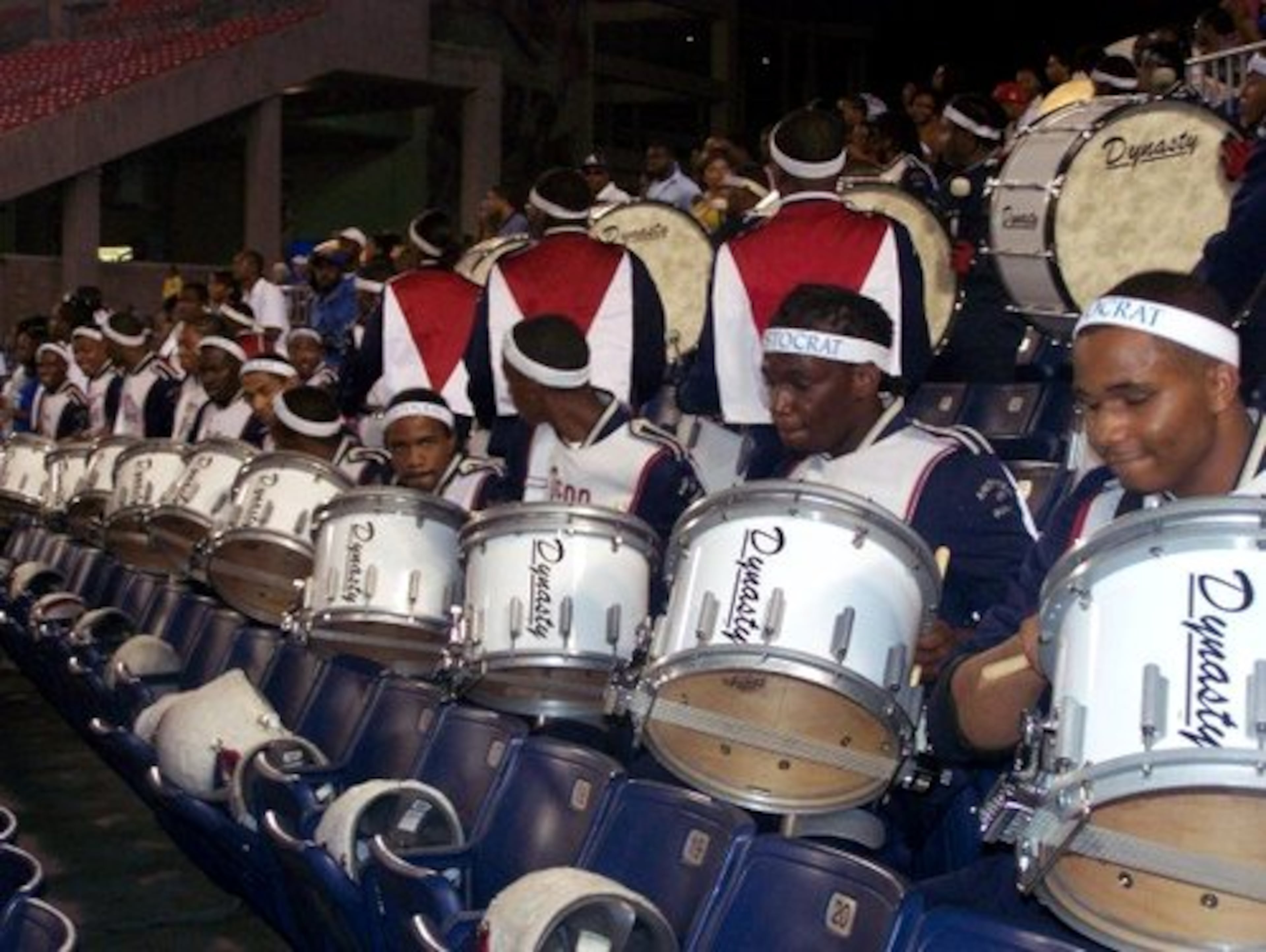 Tennessee State University Aristocrat of Bands Drumline getting down in Nashville during a home game. Looking Jacksonville State!!!!!!!