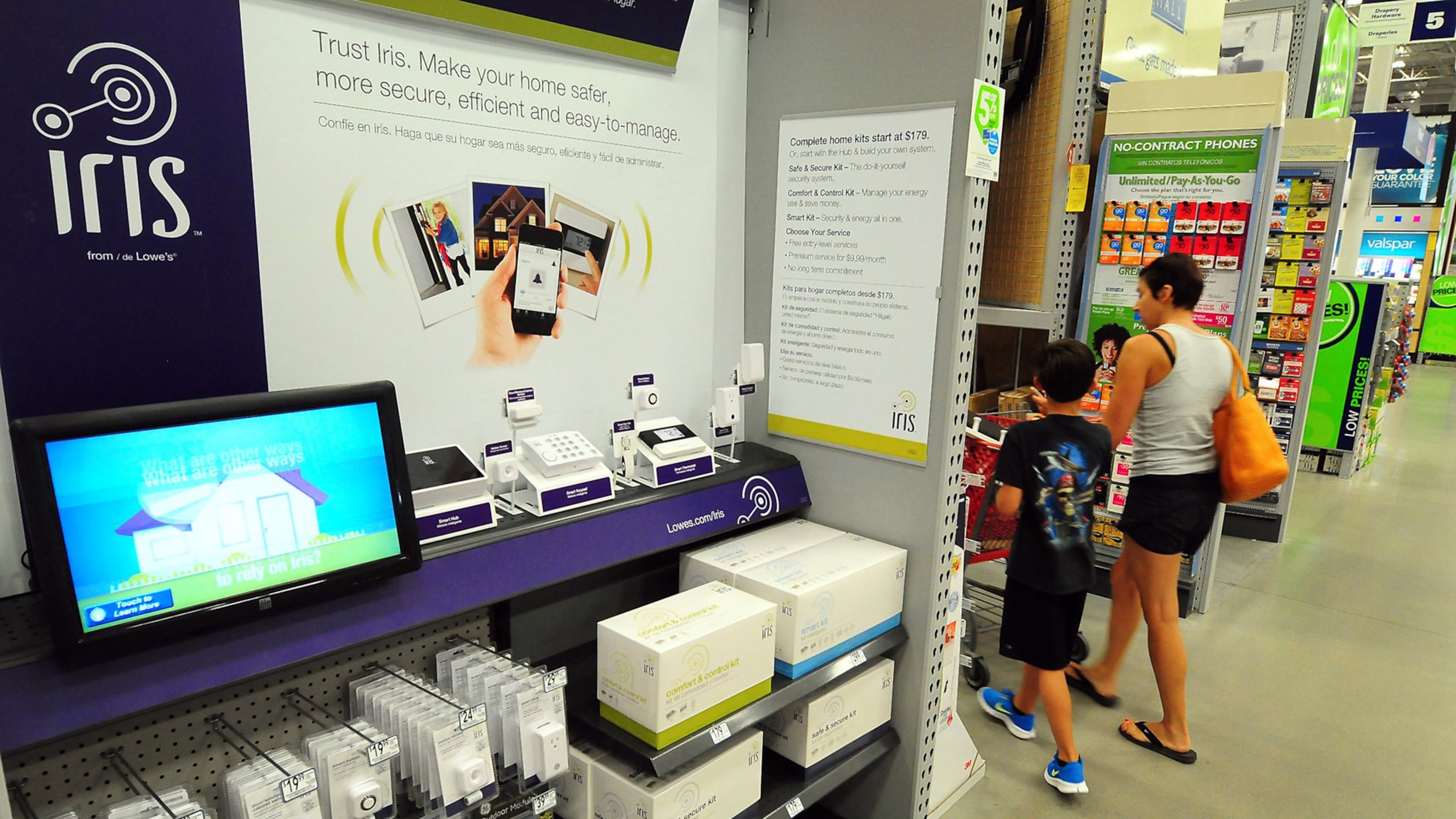 The Iris system is on display at the Lowe’s Ballantyne on July 16, 2012, in Charlotte, N.C. The Iris was designed to connect every appliance in the home wirelessly and let consumers control it all over their phone. (Jeff Siner/Charlotte Observer/TNS)