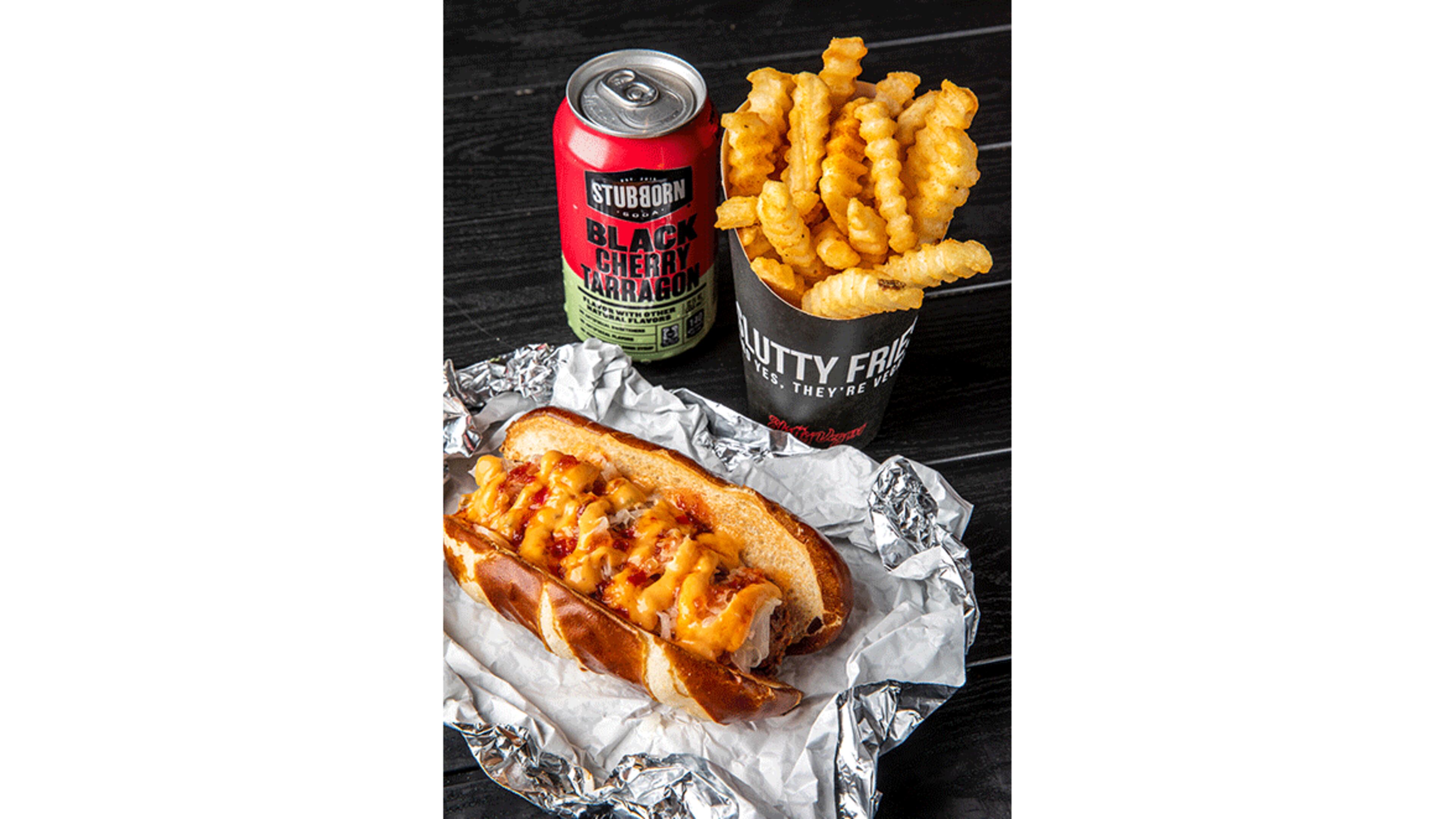 Menu items from the Truist Park location of Slutty Vegan. / Photo by Madelynne Boykin