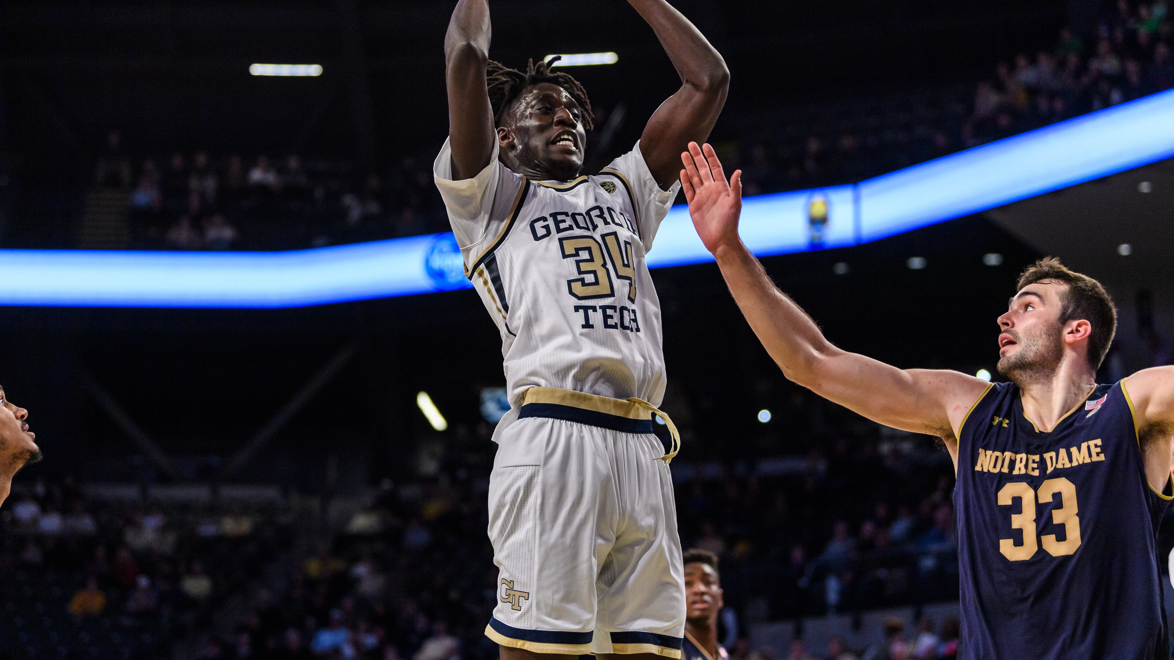Georgia Tech forward Abdoulaye Gueye has 16 rebounds in the past two games for the Yellow Jackets. (Danny Karnik/Georgia Tech Athletics)