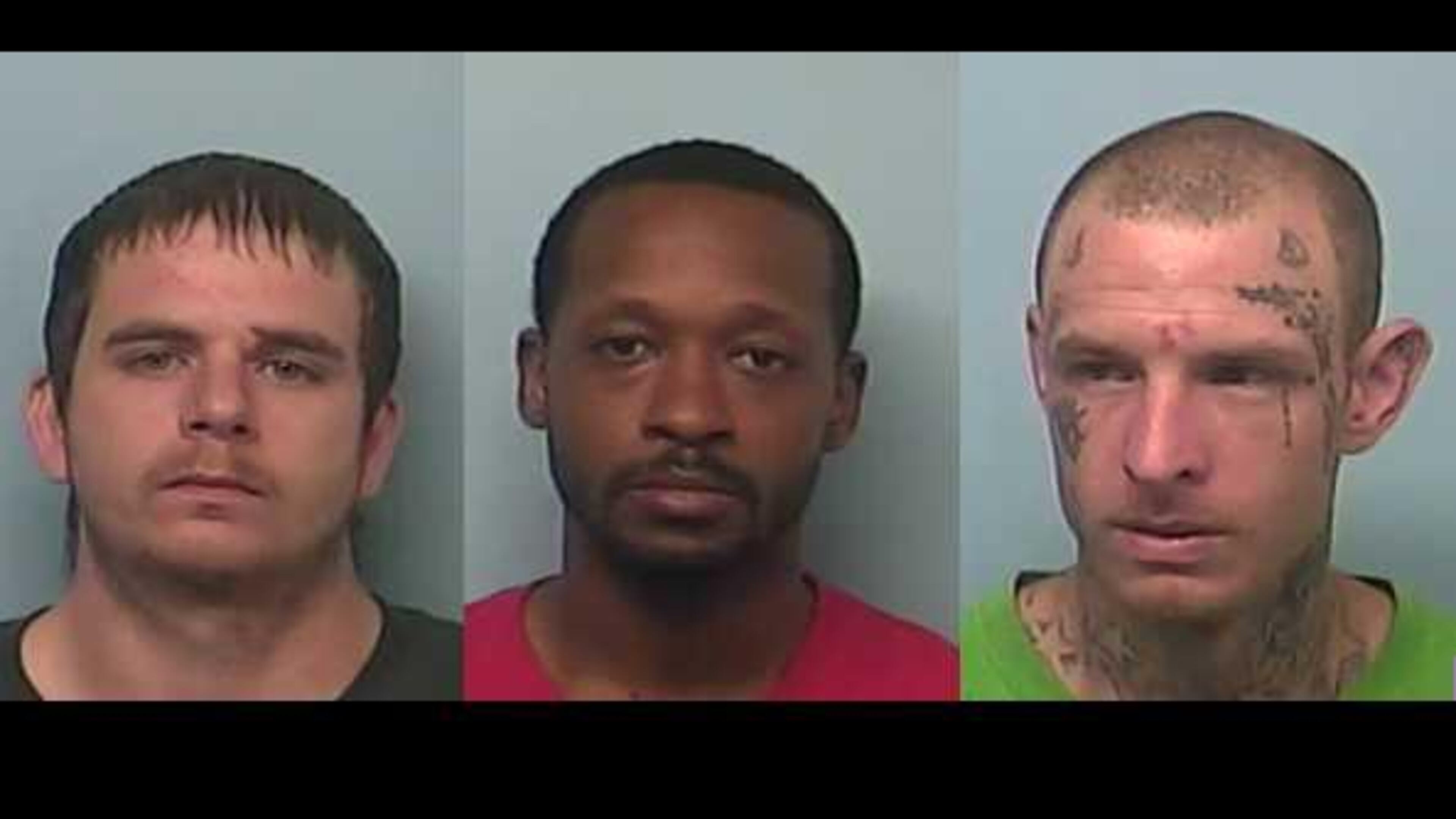 John "Cal" Stutts (left) was wanted in connection with the jail escape of Eric Bell (middle) and Thomas Cuddington (right). All three are now in custody.