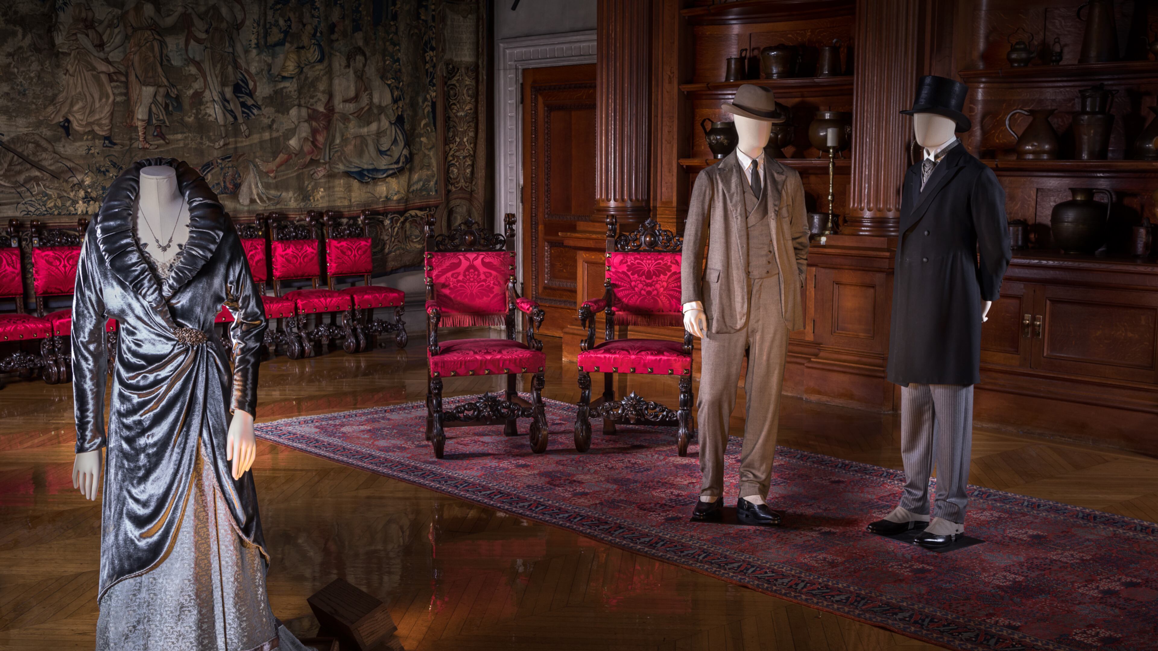 Designed for Drama: Fashion from the Classics, The outfits worn by Kate Winslet, Johnny Depp and Dustin Hoffman in “Finding Neverland” are on display in the Banquet Hall in Biltmore House. The costumes are included in the exhibit “Designed for Drama: Fashion from the Classics,” on display through July 4.