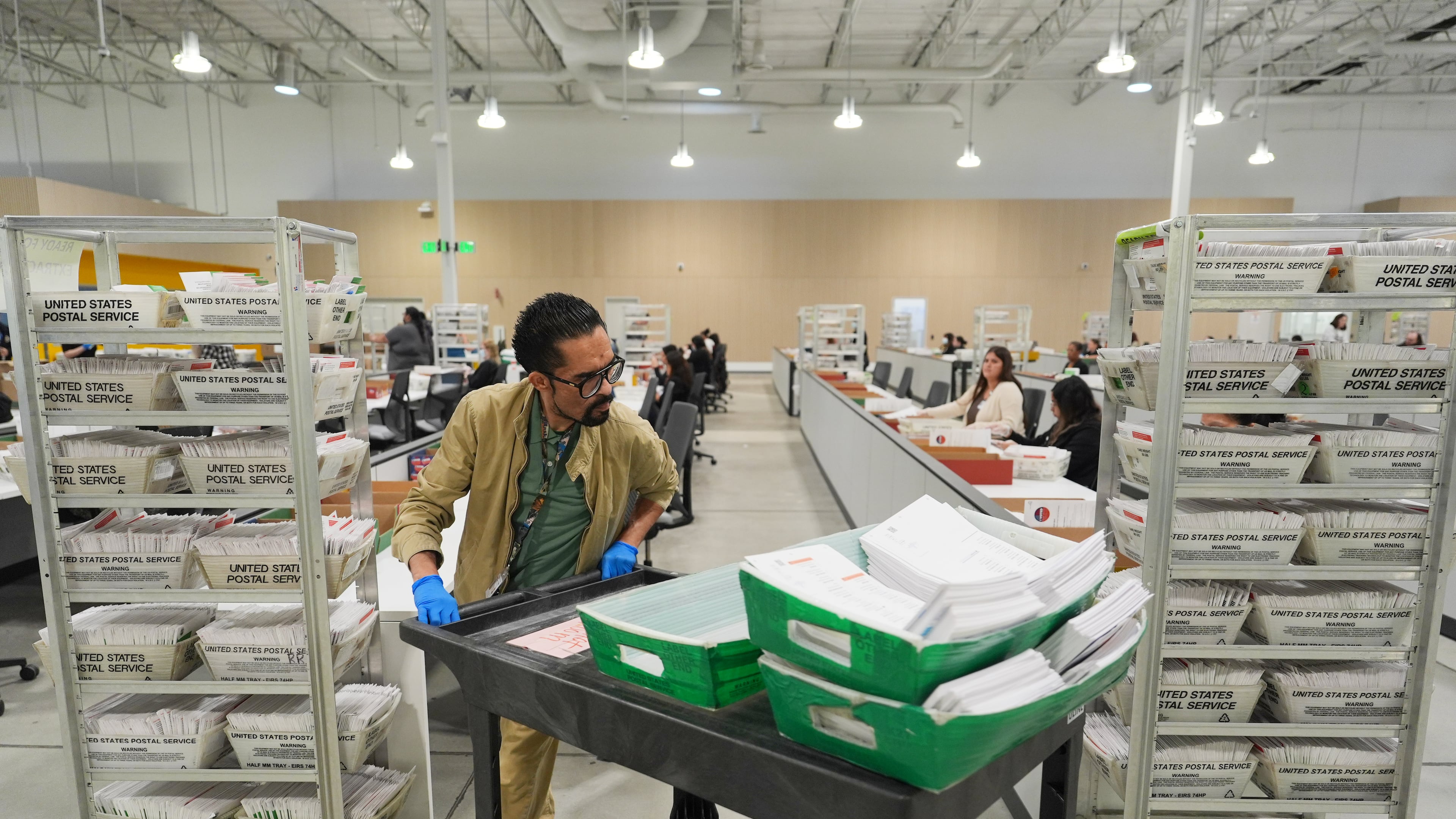 Ballots are sorted the day after California's primary election at the LA County Ballot Processing Center Wednesday, June 3, 2026, in City of Industry, Calif. (AP Photo/Jae C. Hong)