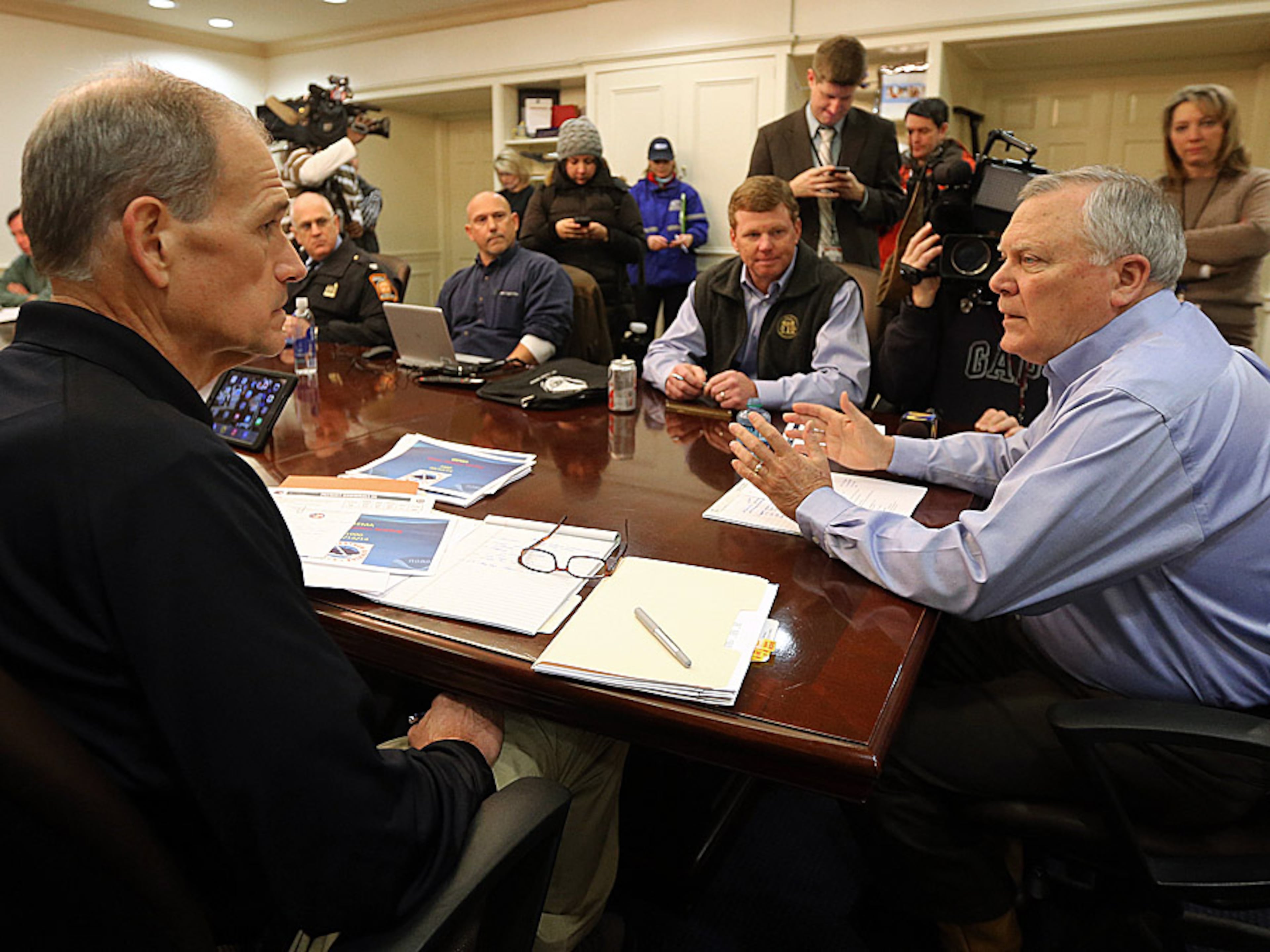 Gov. Nathan Deal speaks to members of his administration about responding to storms and other disasters. (AJC file photo)