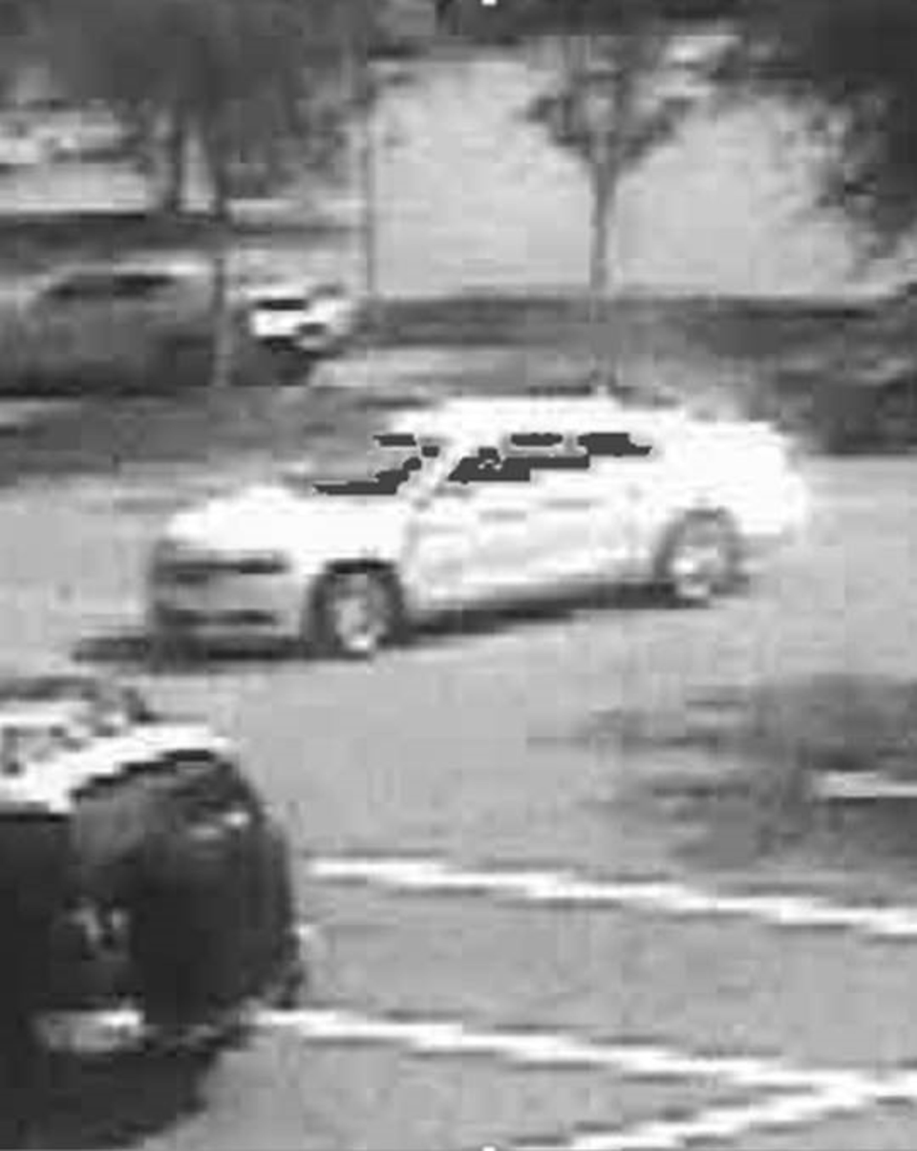 This is the white car Cobb County police say a man wearing a wig drove off in after robbing two Walmart stores on Aug. 14, 2018.