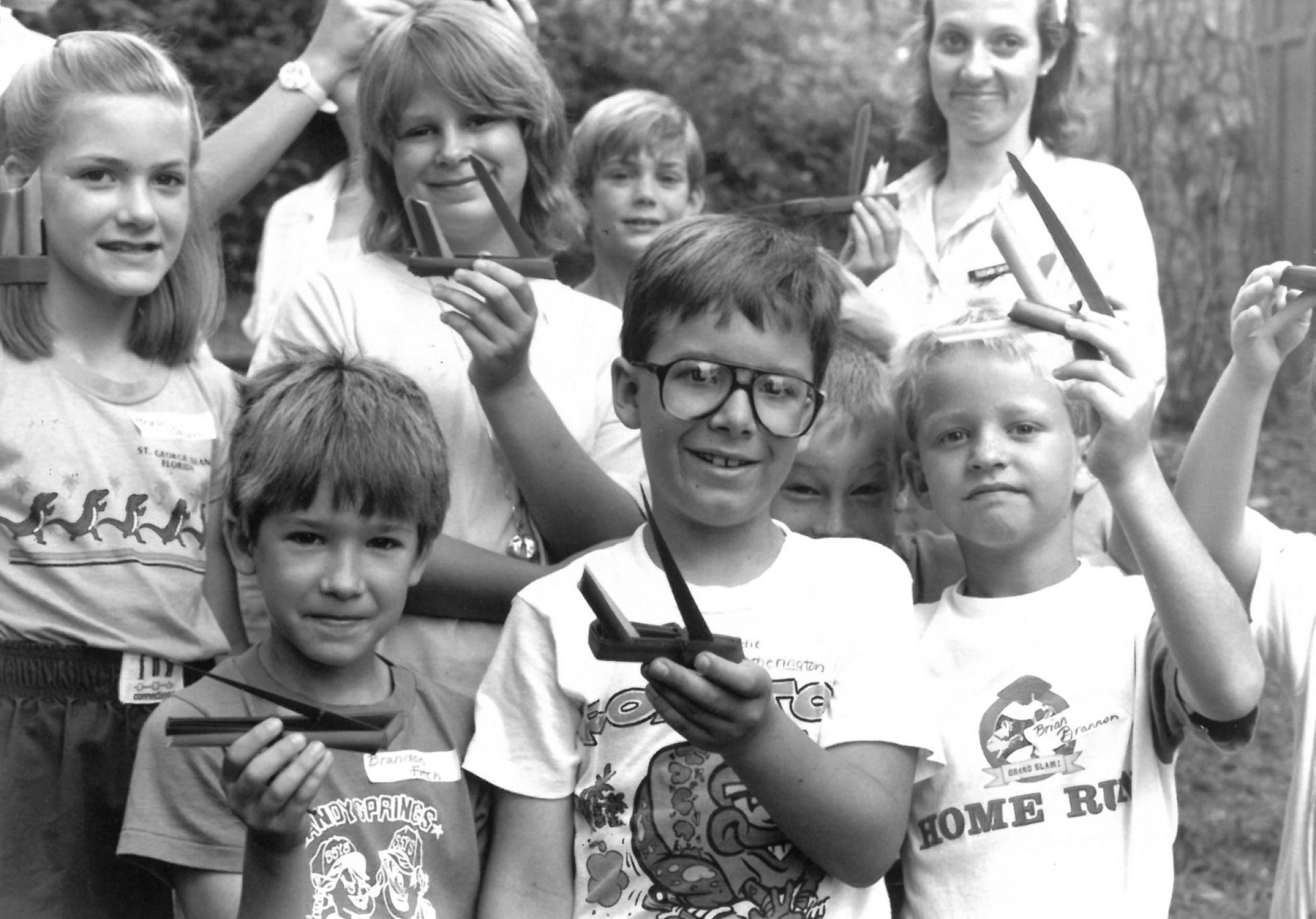The Chattahoochee Nature Center has run popular summer camps on site since it opened. This photo is from 1988, when the camp was called Camp Chattahoochee. In 1993, it was renamed Camp Kingfisher after a common bird seen on the property. (Courtesy of the Chattahoochee Nature Center)