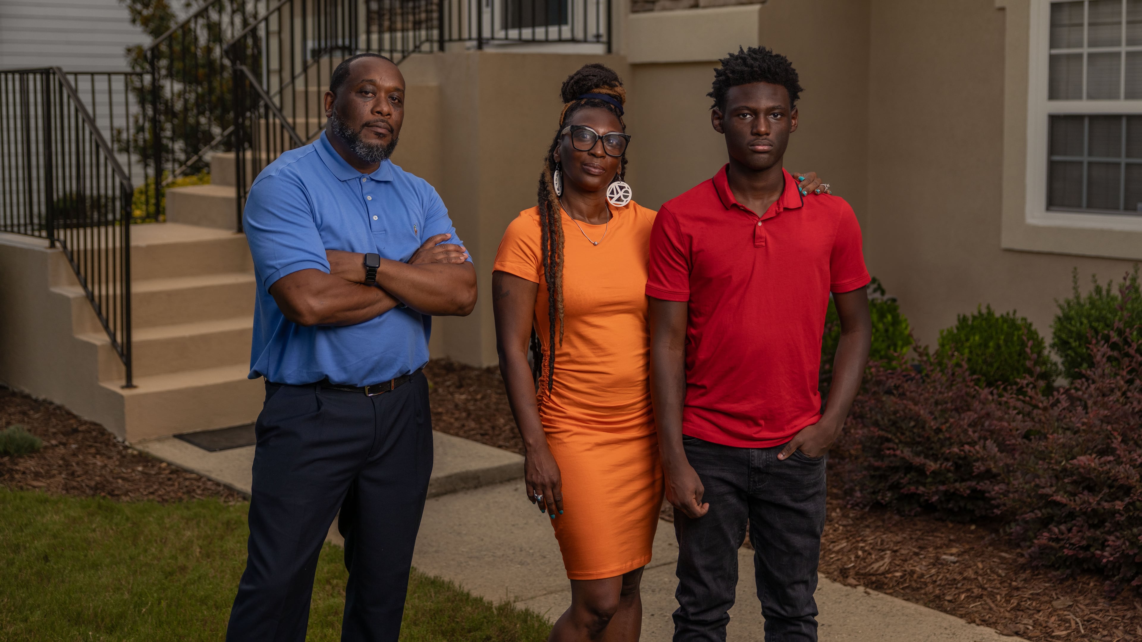 Toi Cliatt, Trina Martin and her son, Gabe Watson, say they were traumatized when an FBI SWAT team raided their Atlanta home by mistake in 2017. (Courtesy of Institute for Justice)
