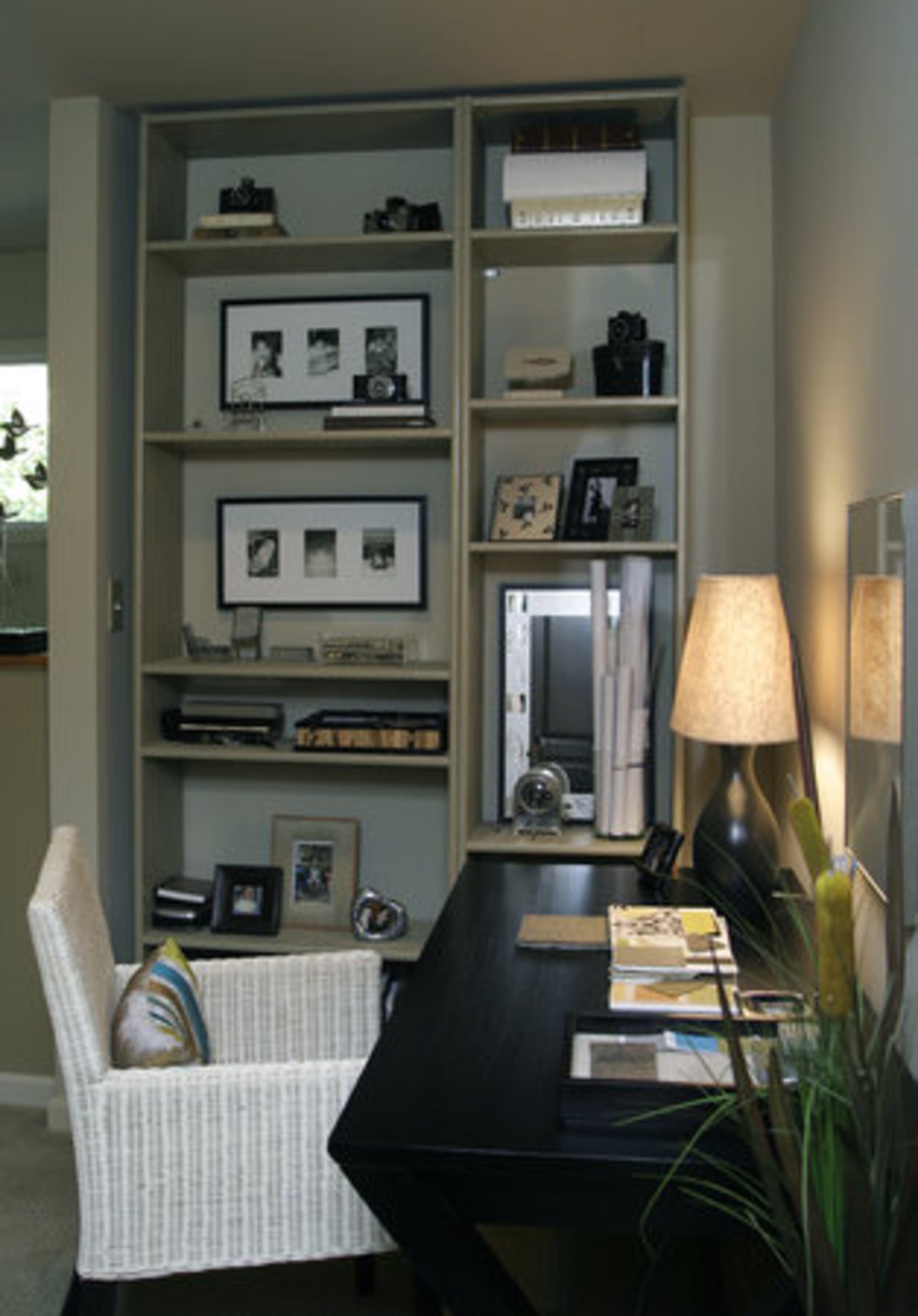 Kim Mills uses the upstairs loft area as a work space to make use of the natural light.