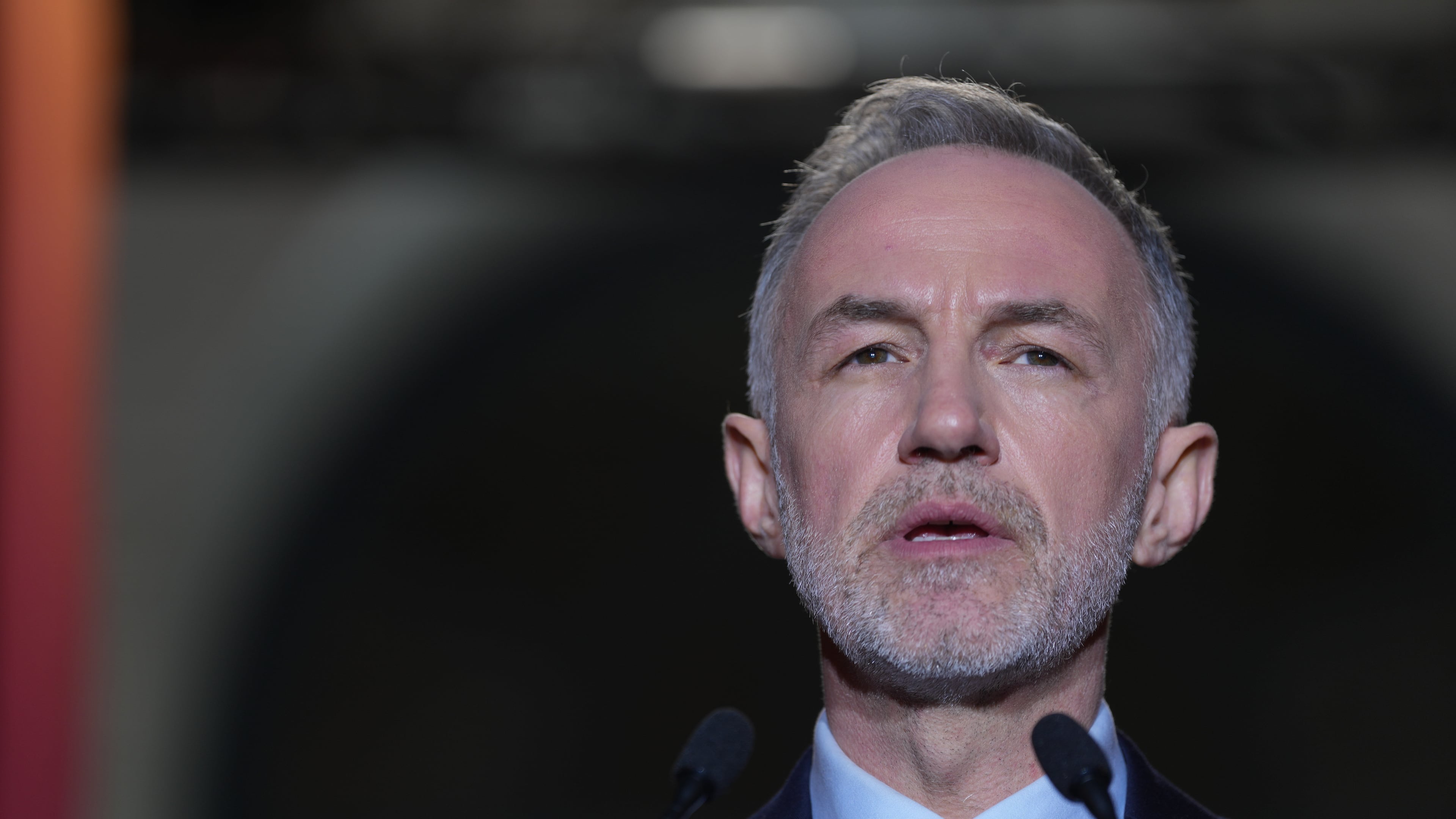 French socialist candidate for Paris mayoral election, Emmanuel Gregoire gives a speech after he won the second round of France's municipal elections in Paris, France, Sunday, March 22, 2026. (AP Photo/Thibault Camus)