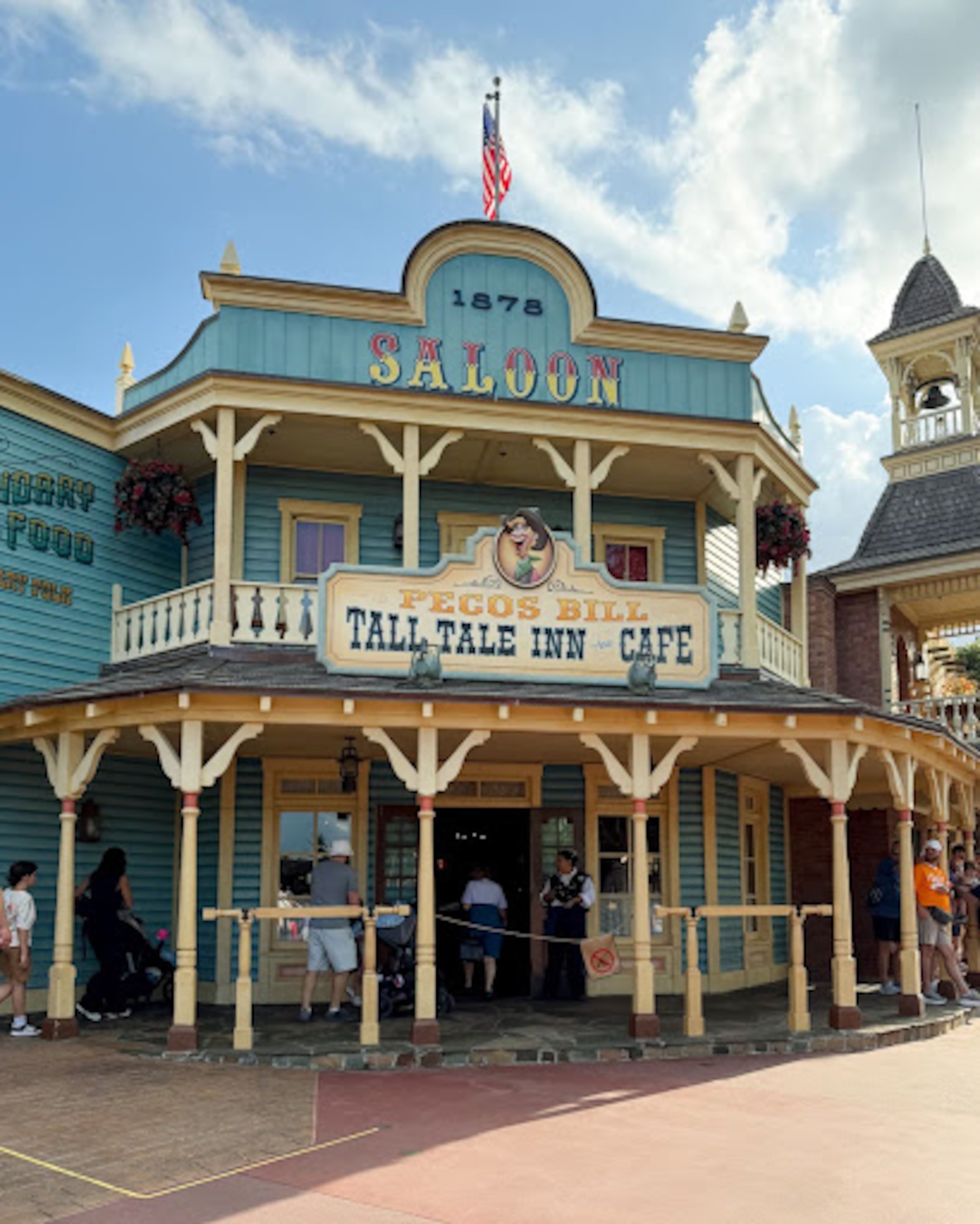 The main entrance of the Pecos Bill Tall Tale Inn and Cafe in Frontierland on May 14, 2026. (Grace Donovan/AJC)