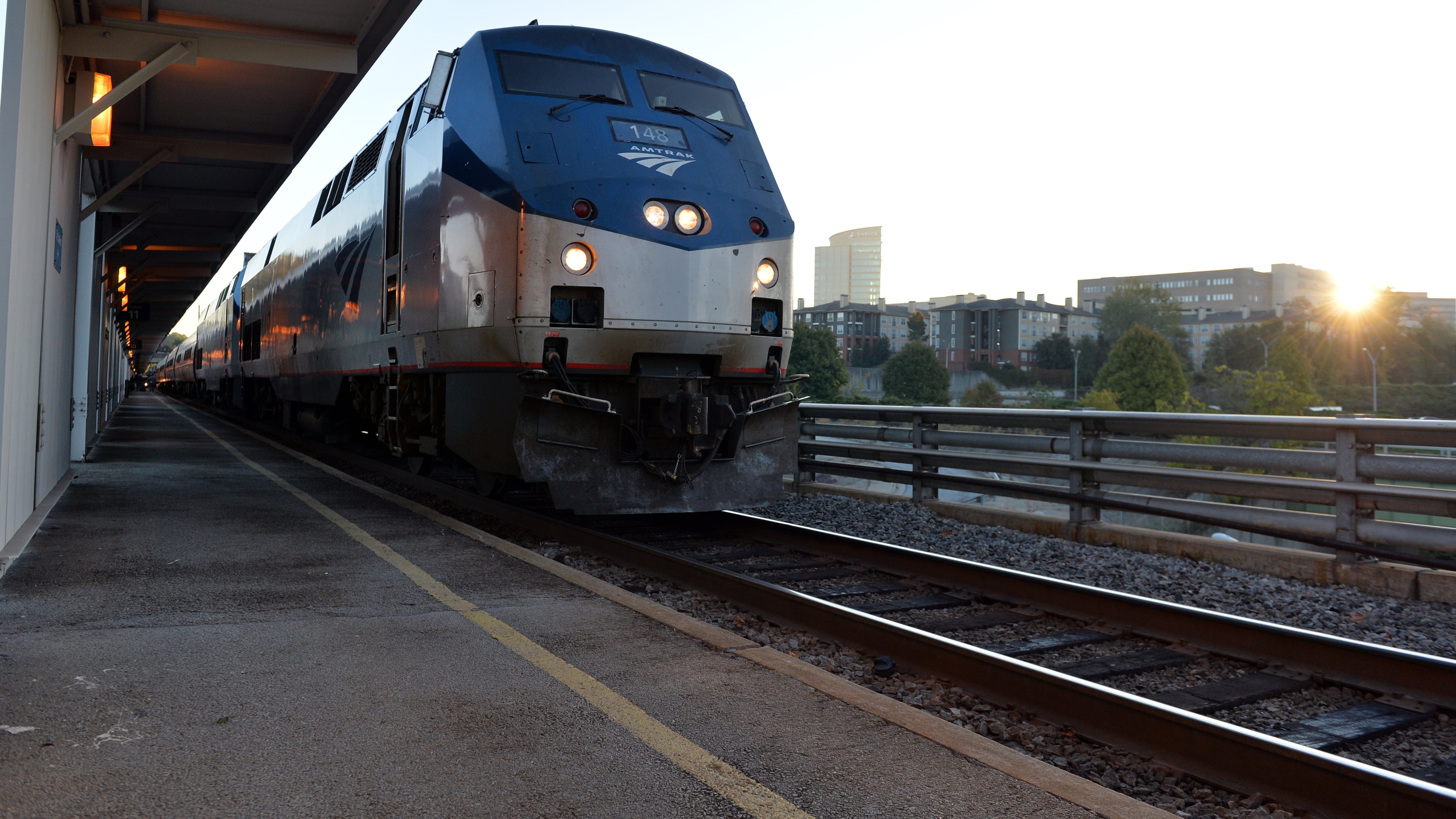 An Amtrak train waits to depart the Atlanta station Thursday morning October 23, 2014. BRANT SANDERLIN / BSANDERLIN@AJC.COM