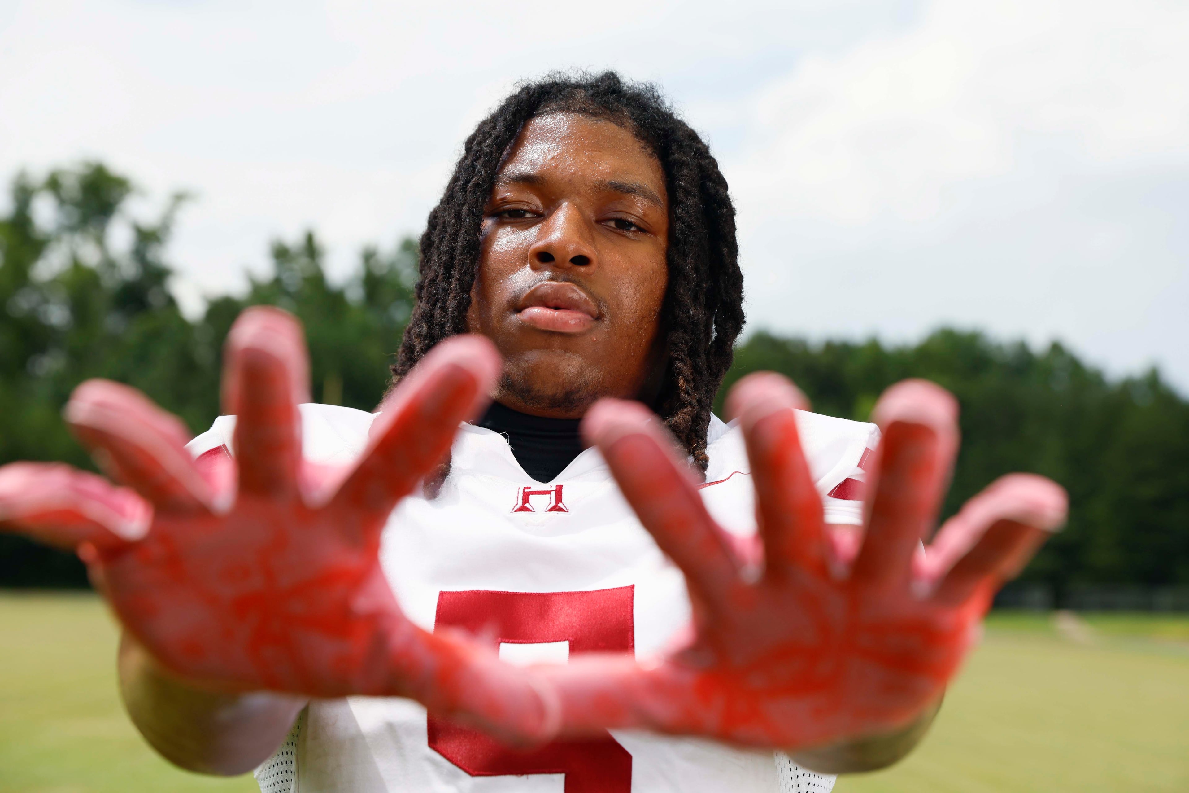 2026 AJC Super 11 Howard, safety Ta’Shawn Poole, poses for a portrait at Howard High School on Monday, July 13, 2026, in Macon, Ga. (Miguel Martinez/AJC)