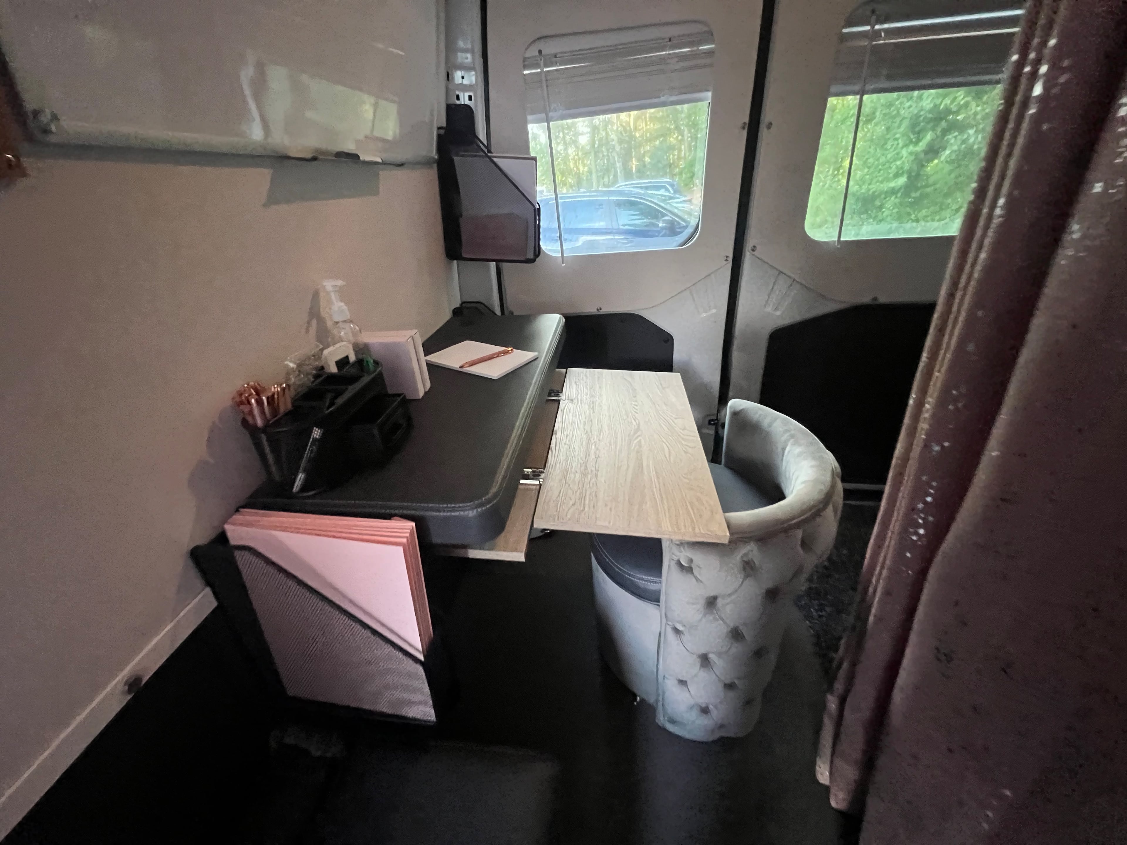 Last month, the Success SprintHER van made its first stop in Columbus. “It’s literally a rolling Dress for Success Georgia,” Susan Bonds-McCulloch, the organization’s president, says. (Kelly Yamanouchi/AJC)