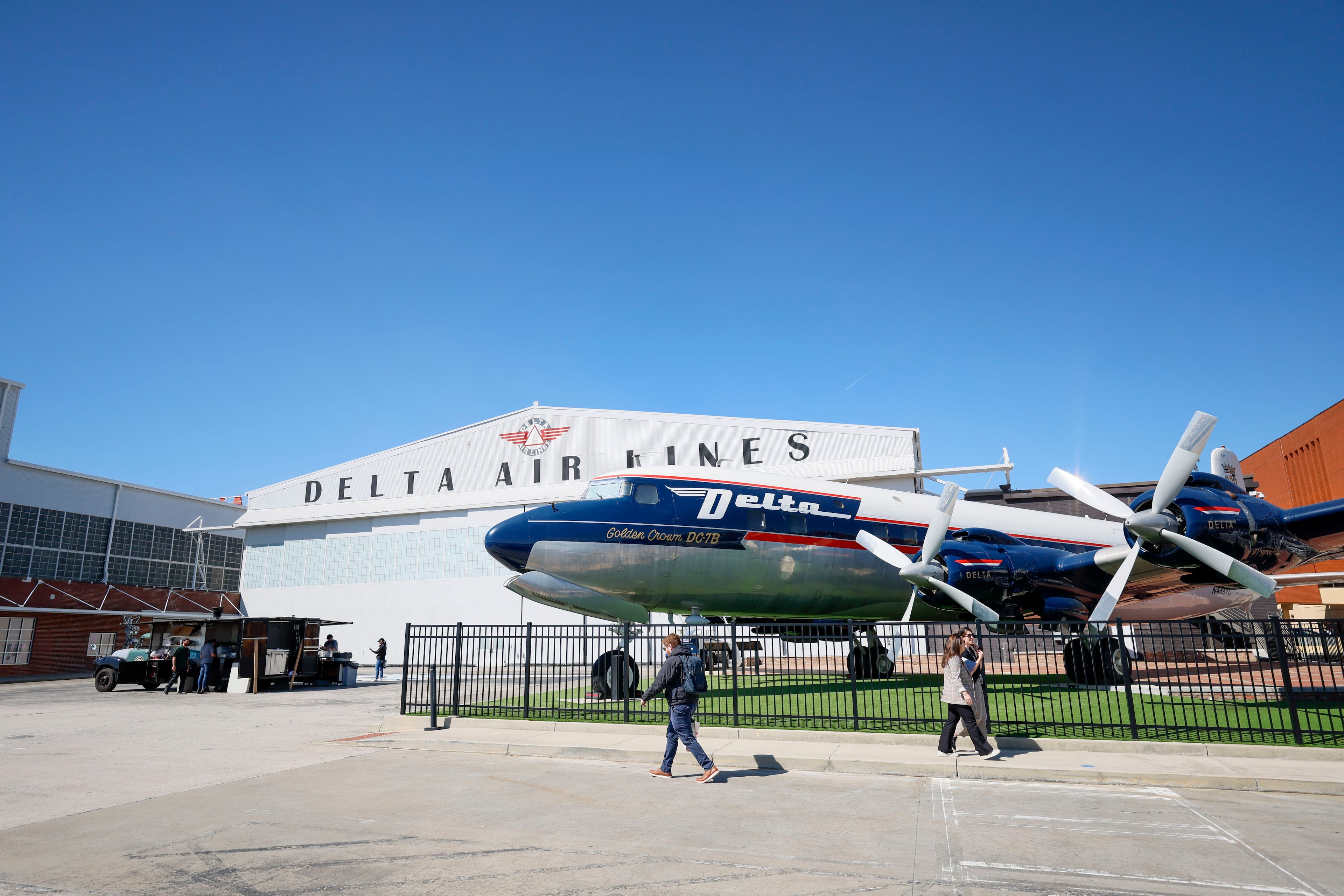 Delta flight attendant graduation ceremonies often take place at the Delta Flight Museum near Hartsfield-Jackson Atlanta International Airport, shown here on Tuesday, March 25, 2025. (Miguel Martinez/AJC)