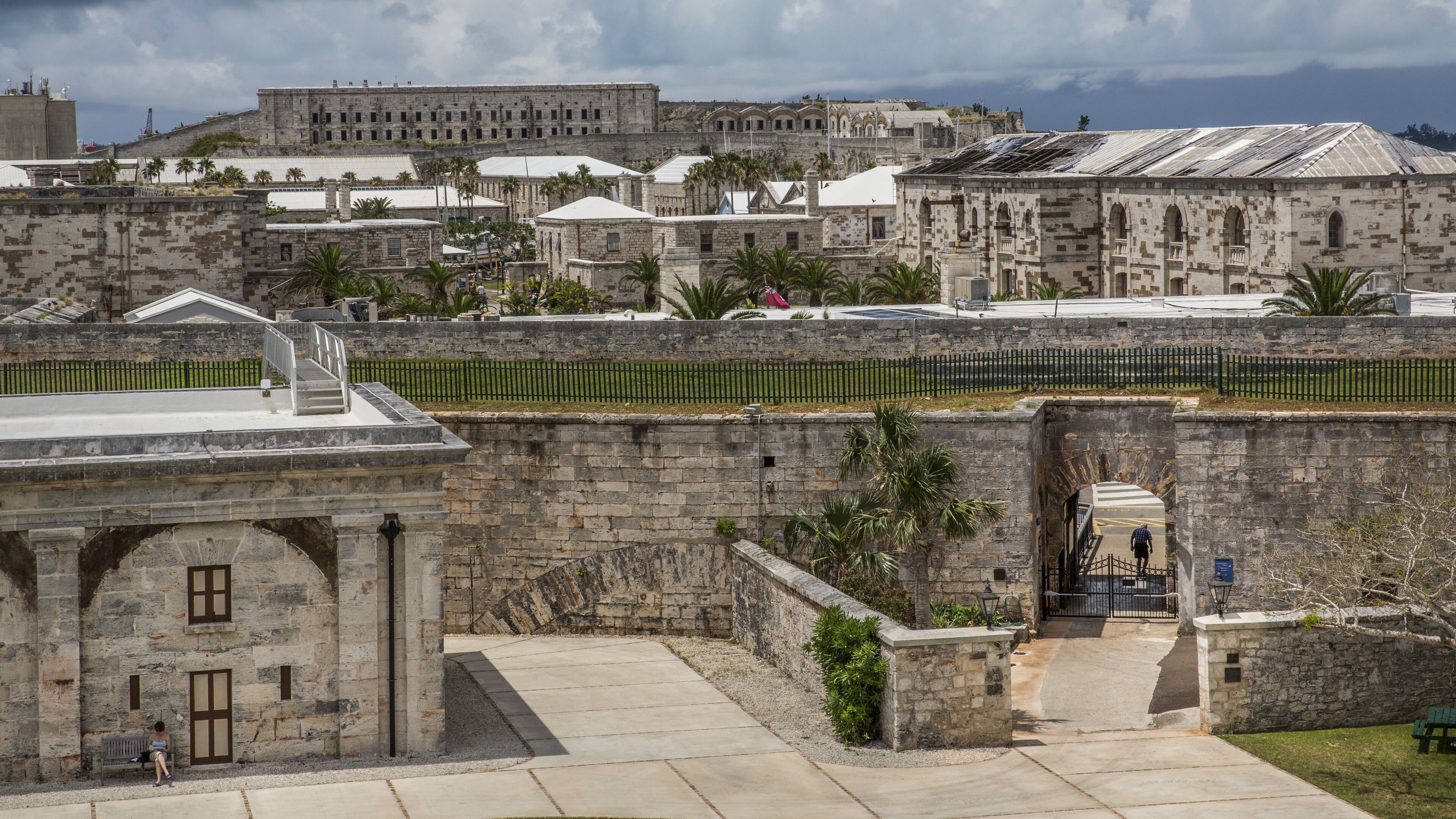 Restored buildings in the Royal Naval Dockyard in Bermuda. (Tony Cenicola/The New York Times)