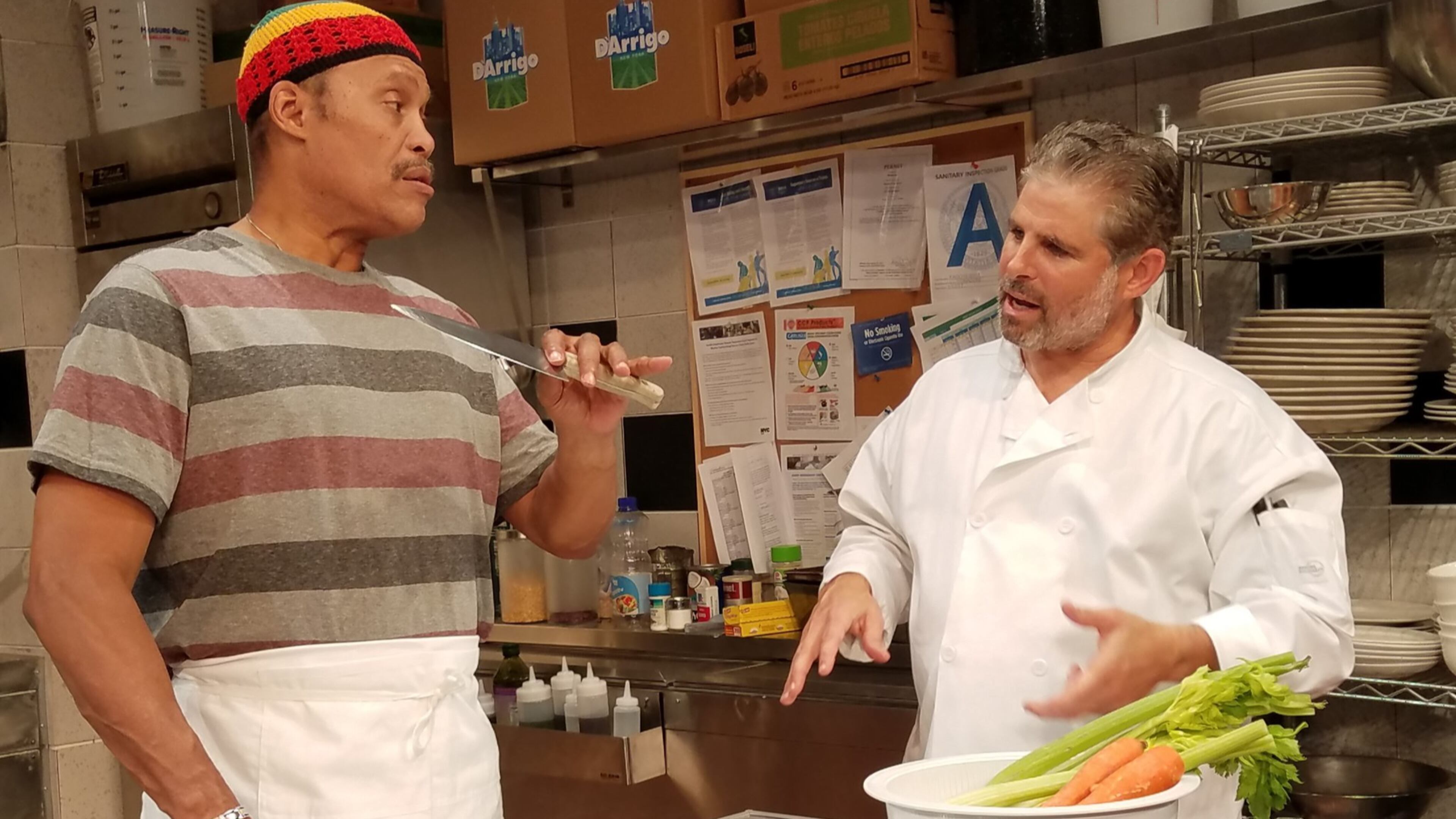 LaParee Young and Brian Kurlander star in “How to Use a Knife” at Horizon Theatre, which runs through June 25. CONTRIBUTED BY ANSLEY USERY