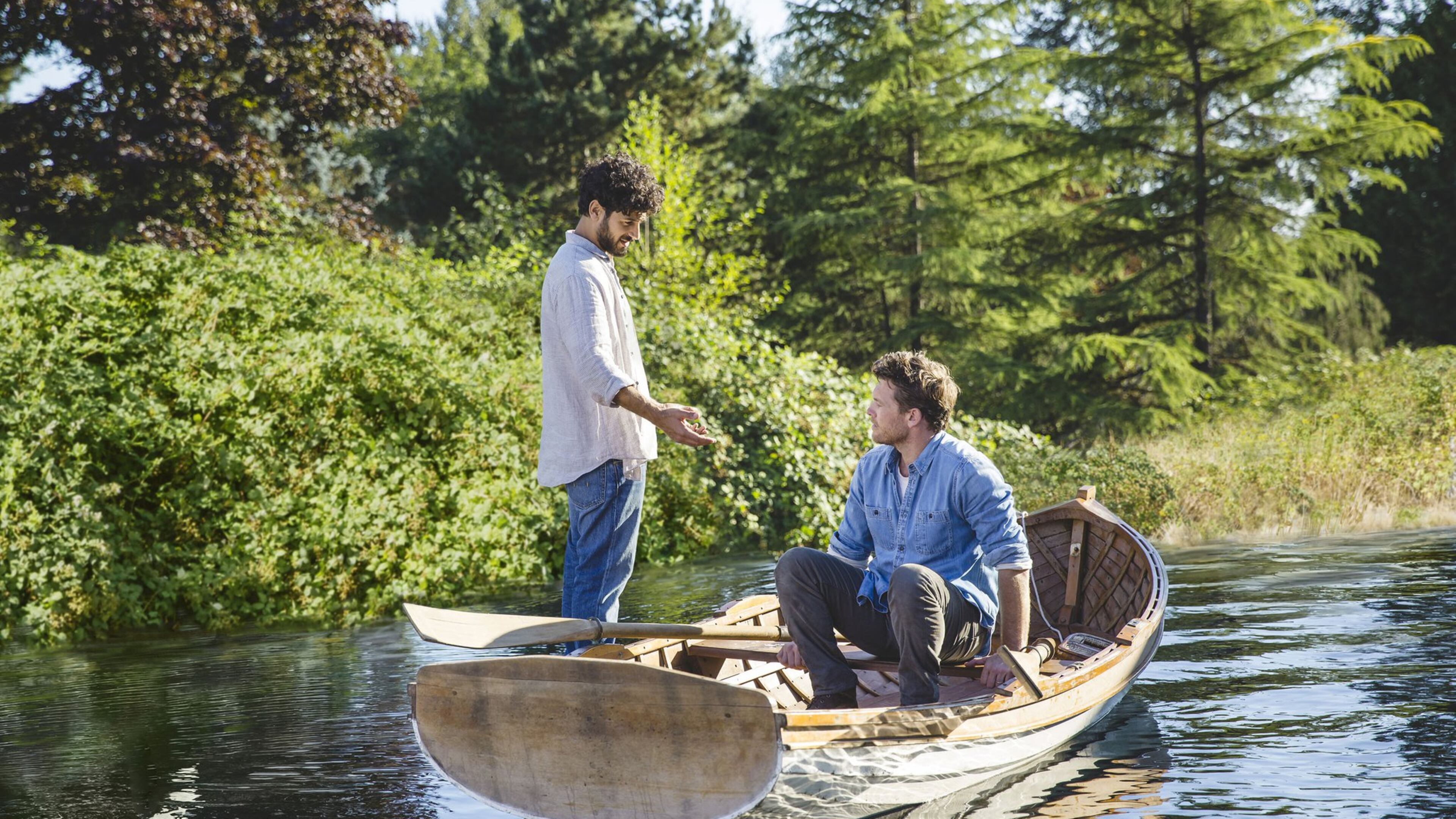 Avraham Aviv Alush portrays Jesus and Sam Worthington plays Mack Phillips in “The Shack.” (Jake Giles Netter/Lionsgate/TNS)