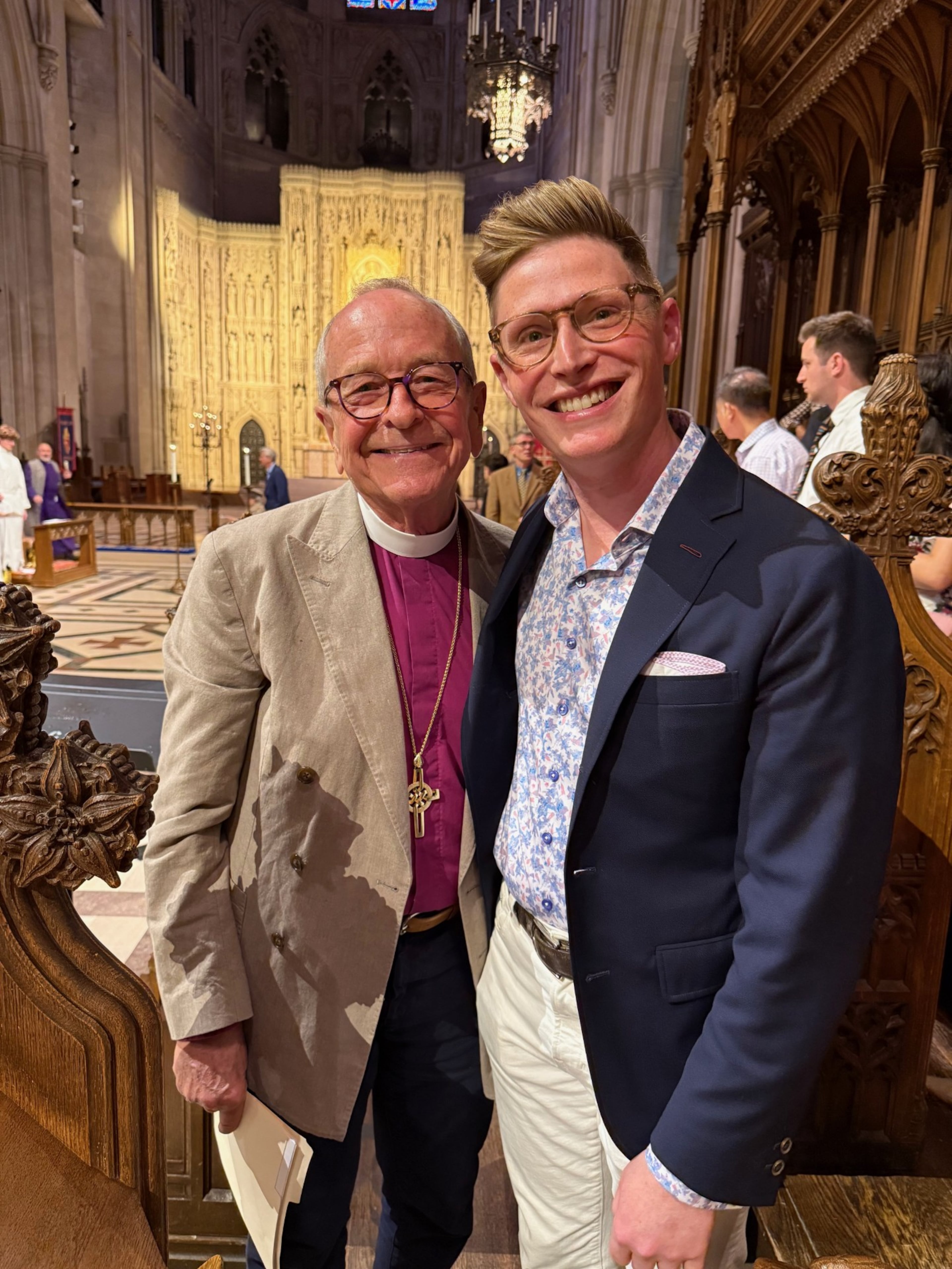 Dominick DiOrio (right) was selected to create a musical composition commissioned by a consortium of churches to honor Bishop Robinson (left). (Courtesy of St. Luke's Episcopal Church)
