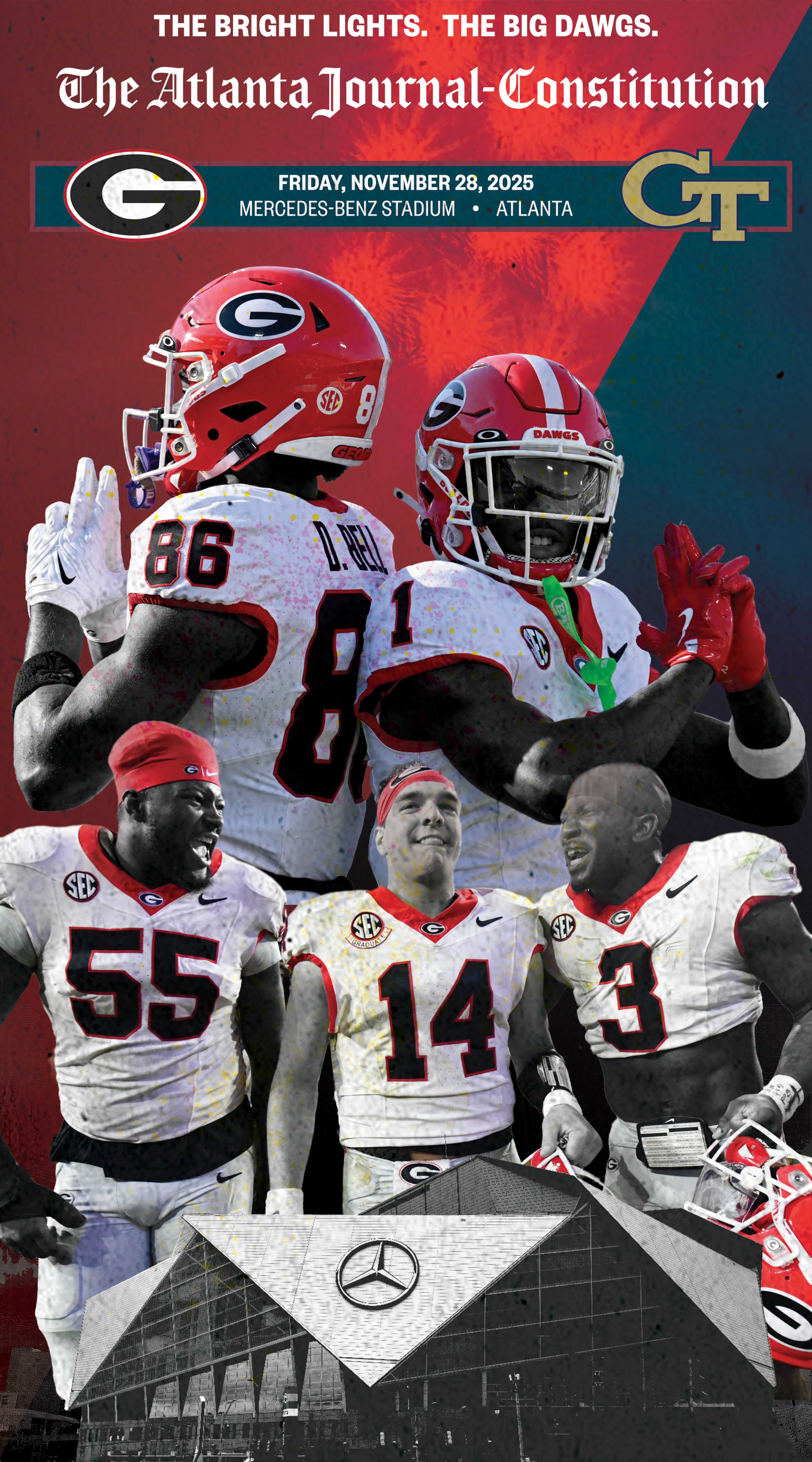 This Georgia-Georgia Tech poster will be available in the print edition of the AJC on Sunday, Nov. 23, 2025.