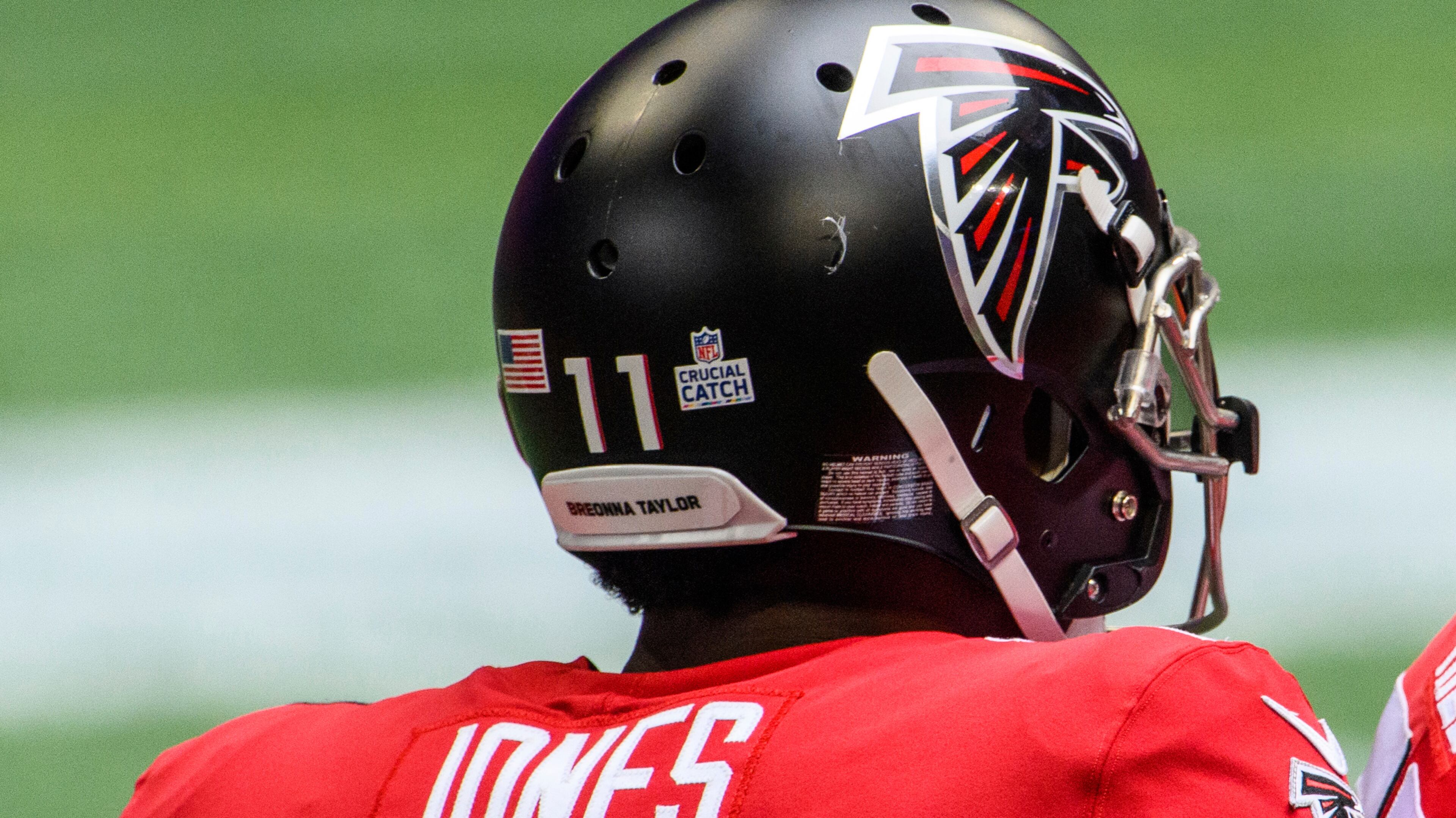 Julio Jones: Breonna Taylor. Taylor, a 26-year-old emergency worker, was shot in March 2020 by Louisville officers during a botched drug raid. The shooting and lack of indictments against the officers responsible led to nationwide protests.