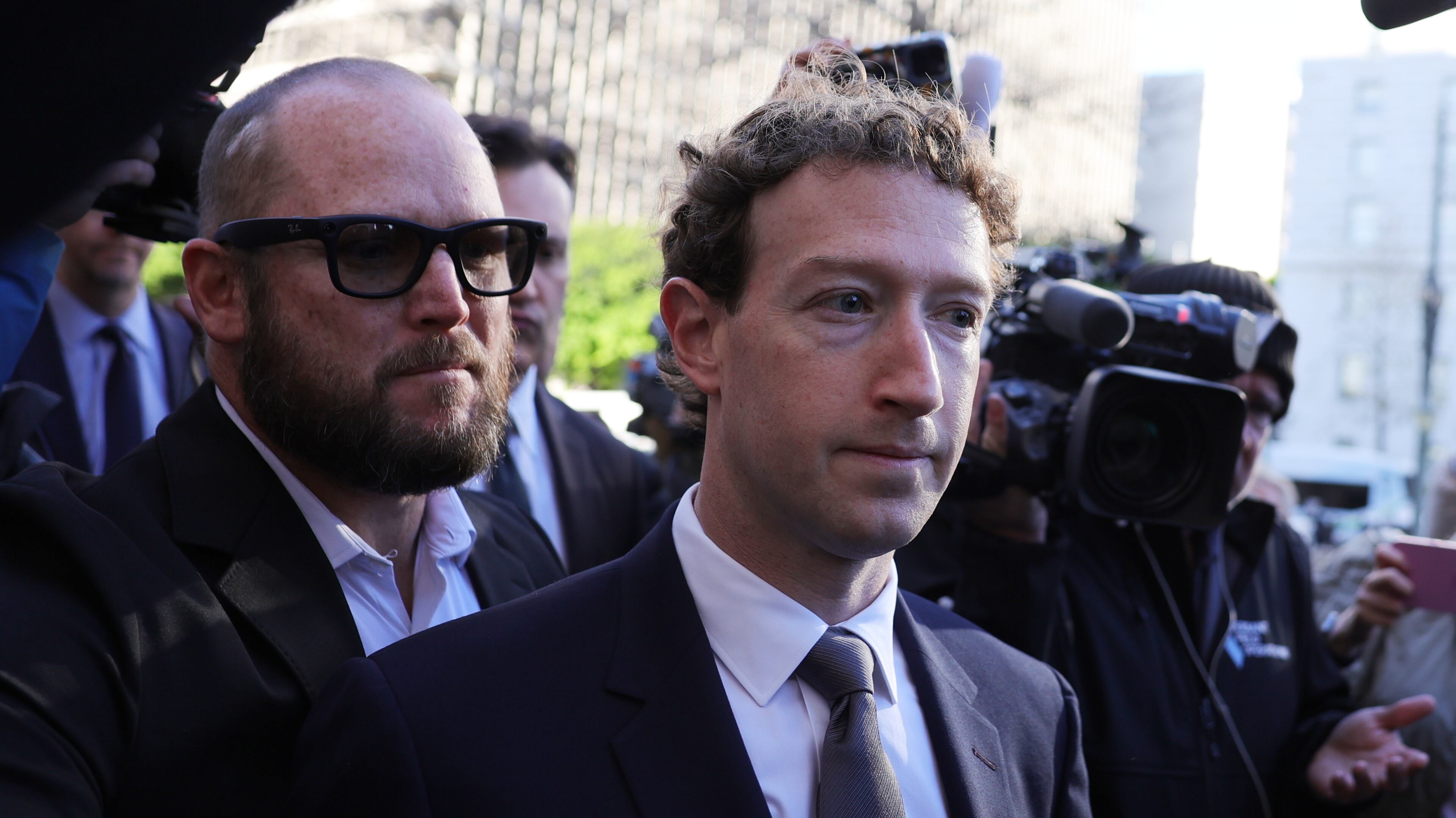 Meta CEO Mark Zuckerberg arrives for a landmark trial over whether social media platforms deliberately addict and harm children, Wednesday, Feb. 18, 2026, in Los Angeles. (AP Photo/Ryan Sun)