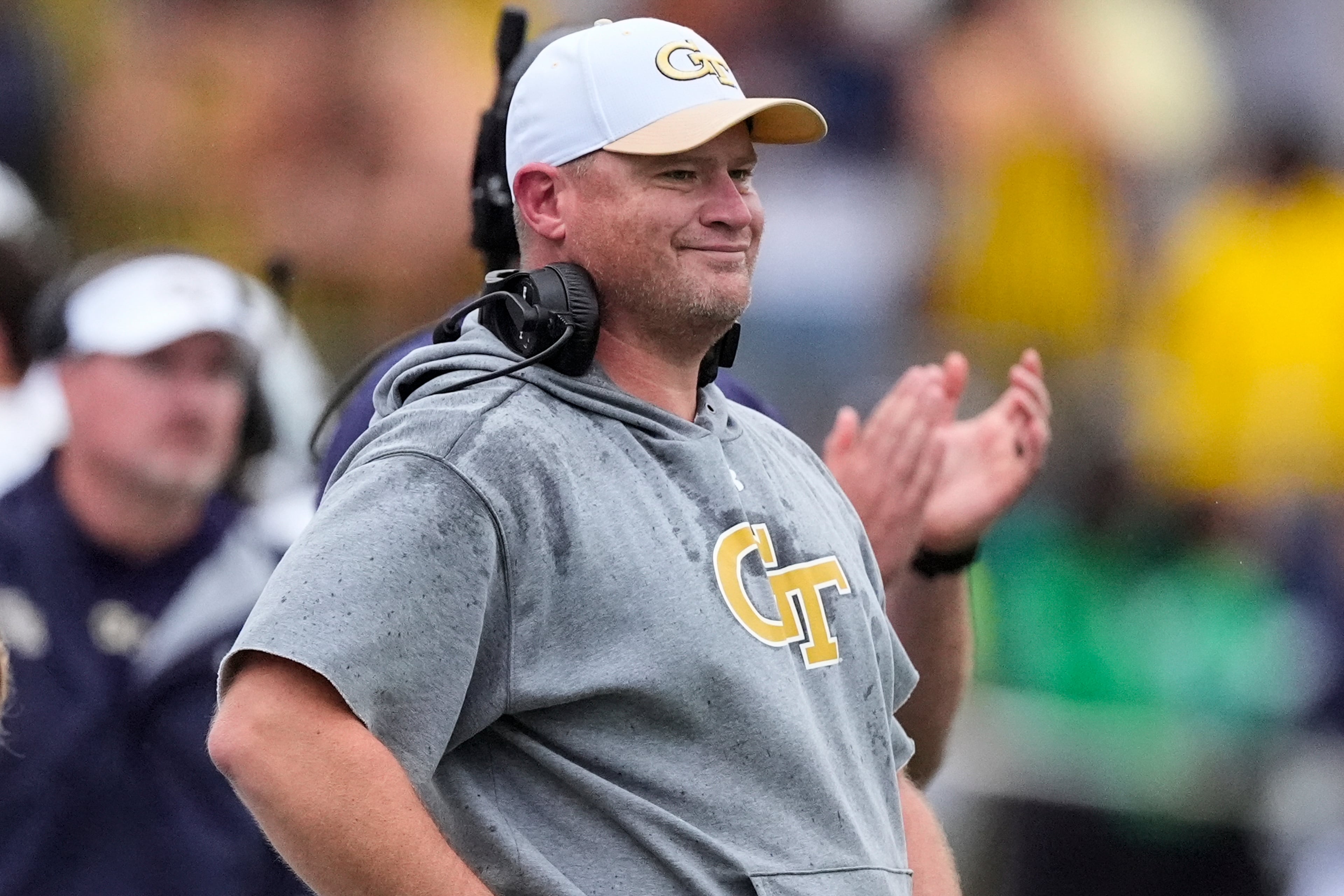 Georgia Tech head coach Brent Key during the Duke game. (Mike Stewart/AP)