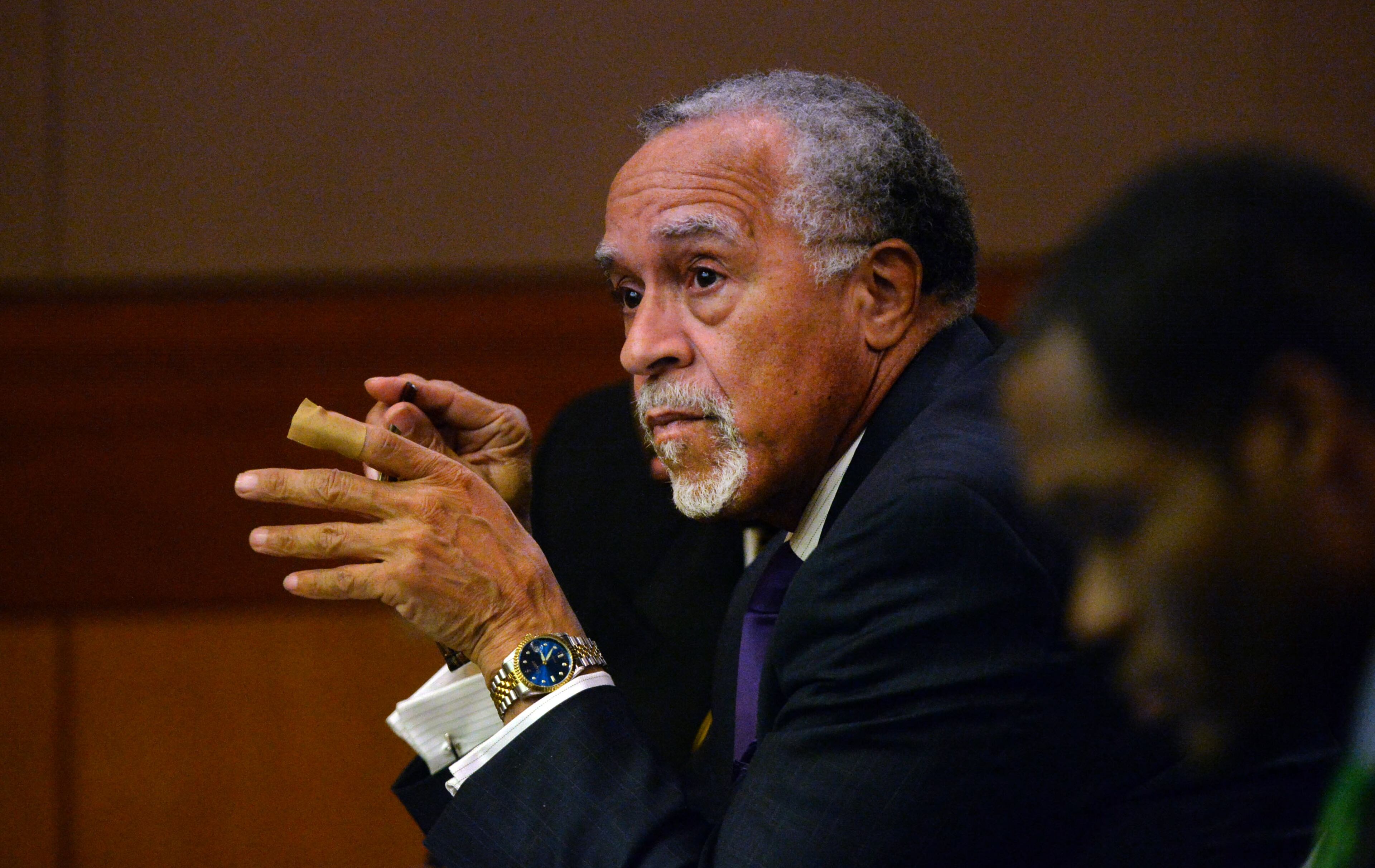 Defense attorney Hurl Taylor awaits word of a verdict Thursday, but it did not come. Jurors in the Atlanta Public Schools test-cheating trial will return next week to begin a sixth day of deliberations on Monday. (Atlanta Journal-Constitution, Kent D. Johnson, Pool)