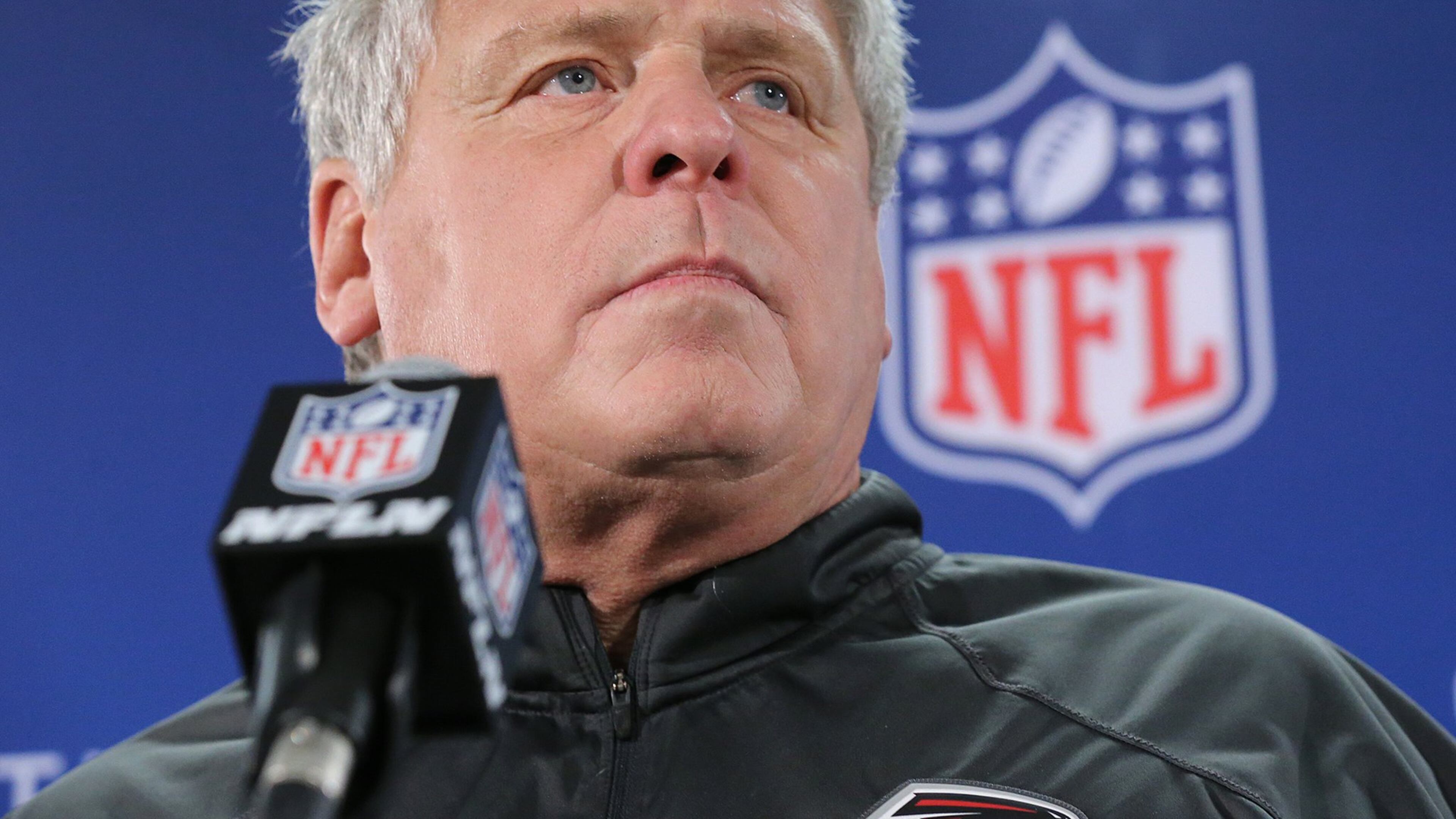 January 18, 2017, Flowery Branch: Falcons defensive coordinator Richard Smith takes questions during a press conference while preparing to play the Packers in the NFC Championship game on Wednesday, Jan. 18, 2017, in Flowery Branch. Curtis Compton/ccompton@ajc.com