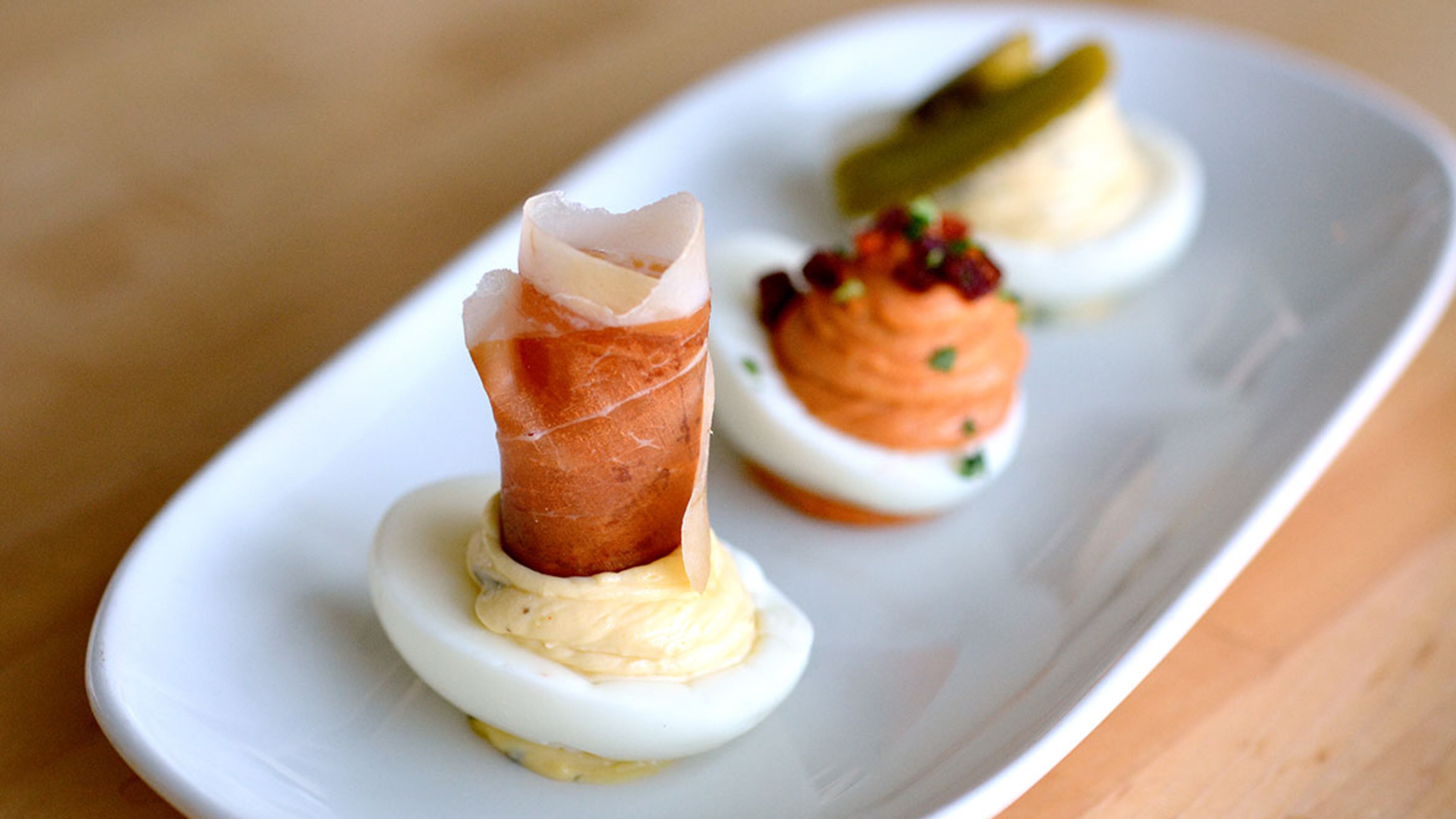 Deviled eggs from Stem Wine Bar