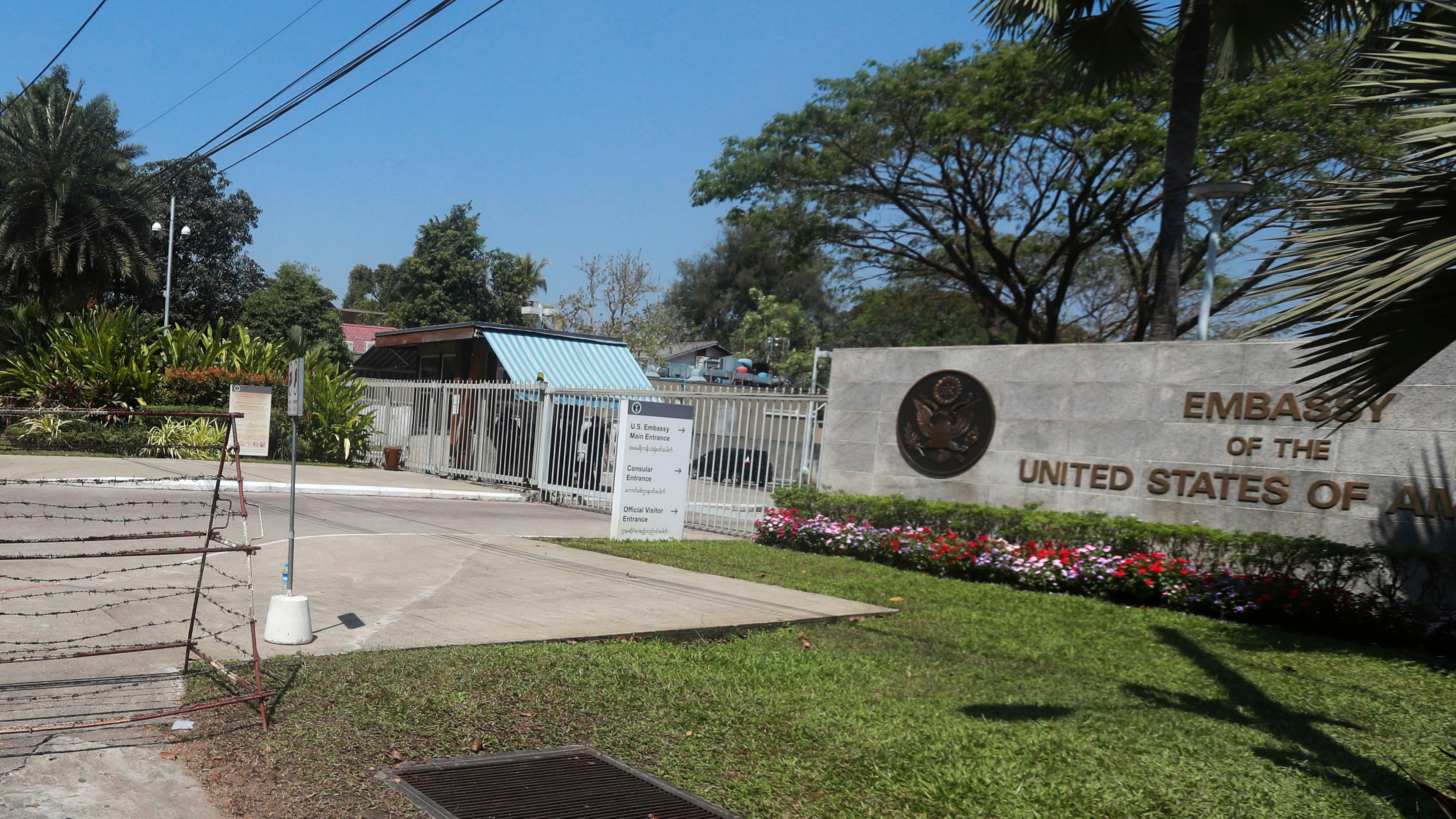 FILE - The U.S. Embassy is seen in Yangon, Myanmar, Feb. 13, 2021. (AP Photo, File)