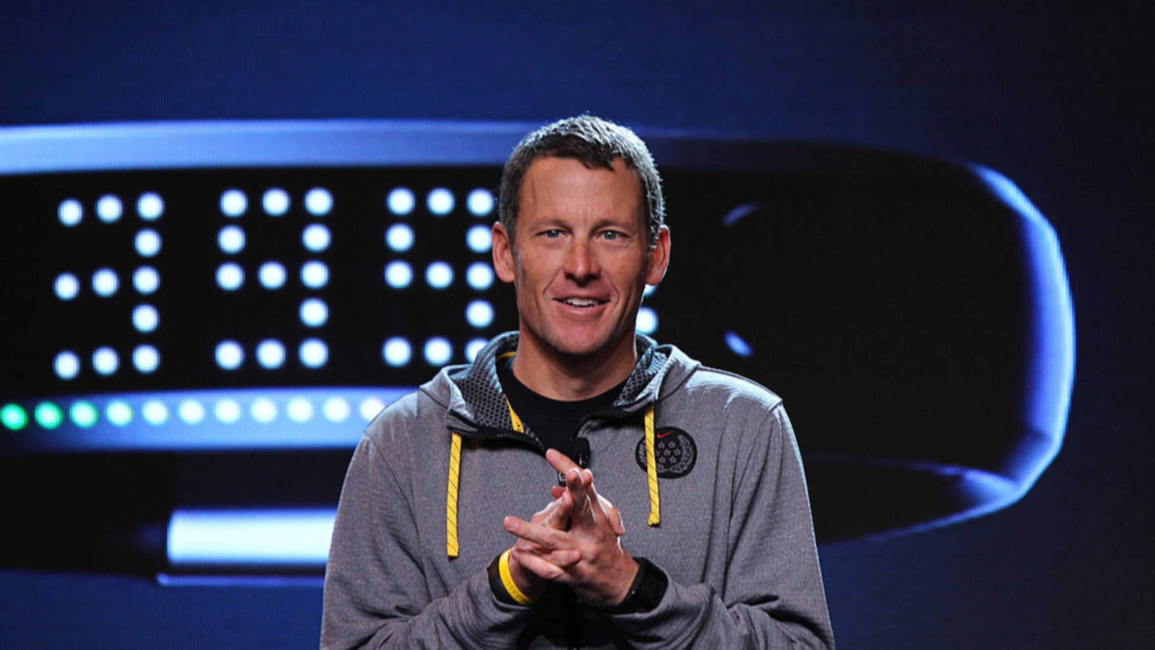 NEW YORK, NY - JANUARY 19: Seven-time Tour de France champion Lance Armstrong attends the unveiling of the NIKE+ FuelBand at Highline Stages on January 19, 2012 in New York City. (Photo by Neilson Barnard/Getty Images)