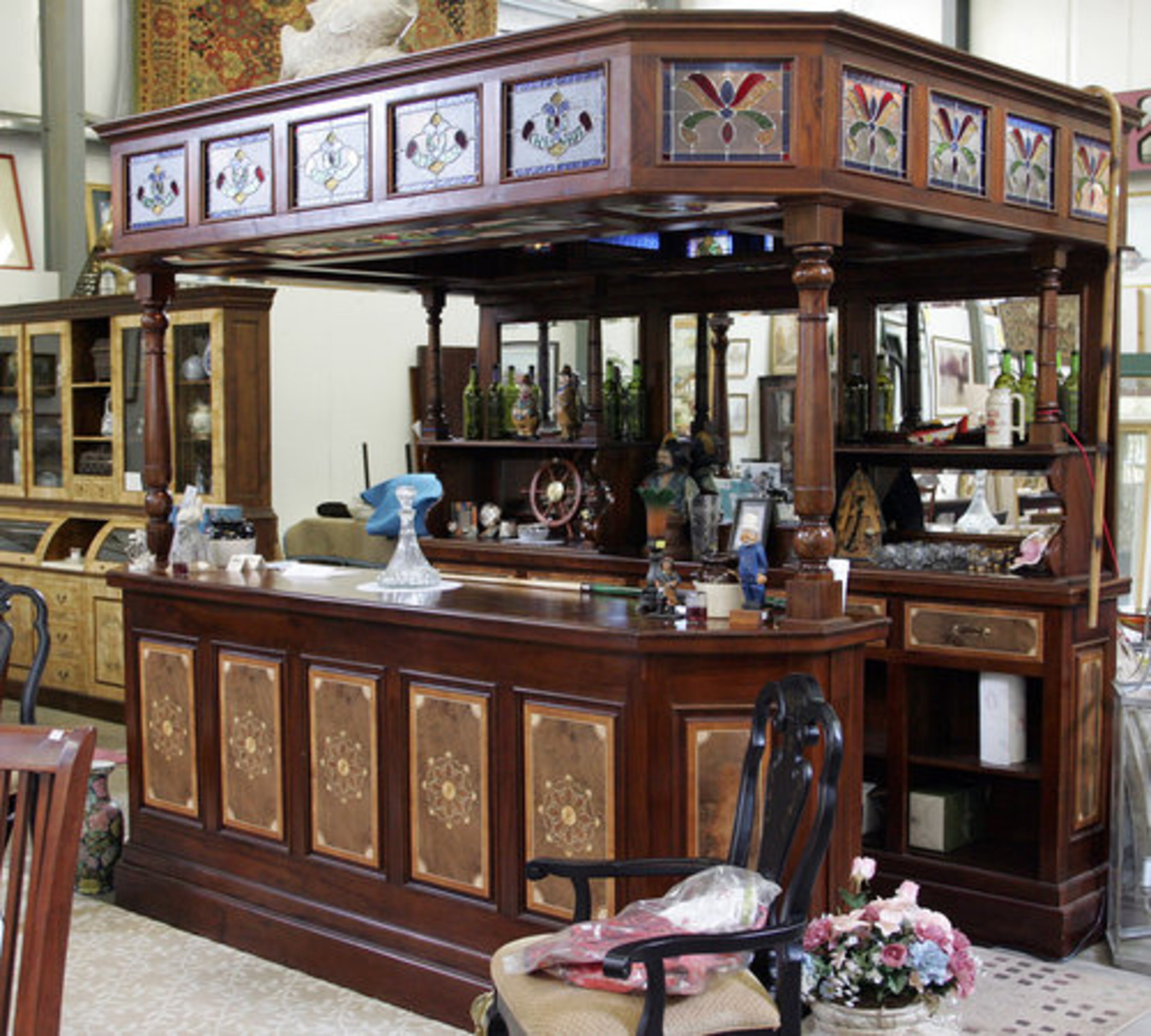 A replica of an antique bar.
