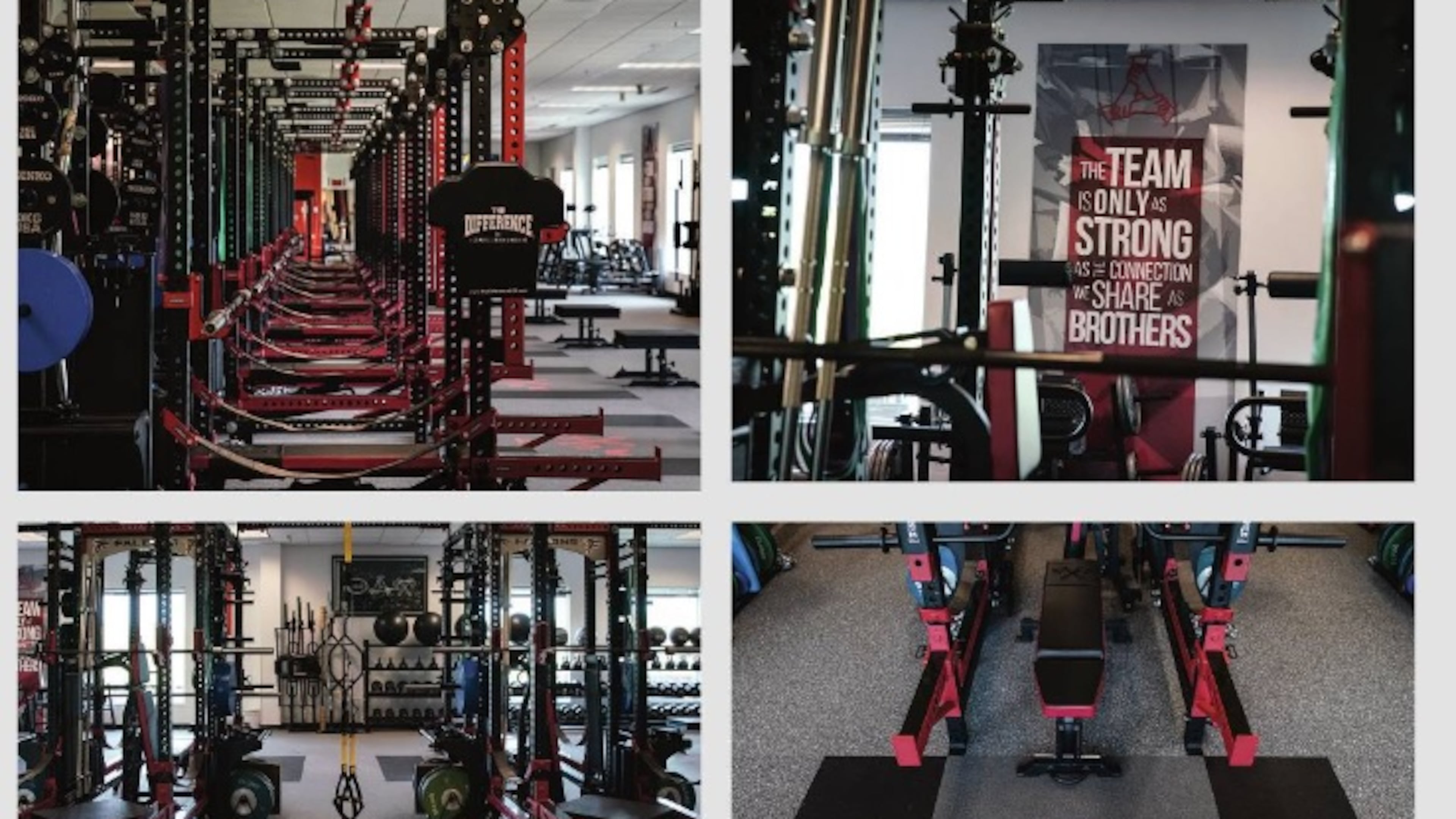 The Falcons refurbished weight room.