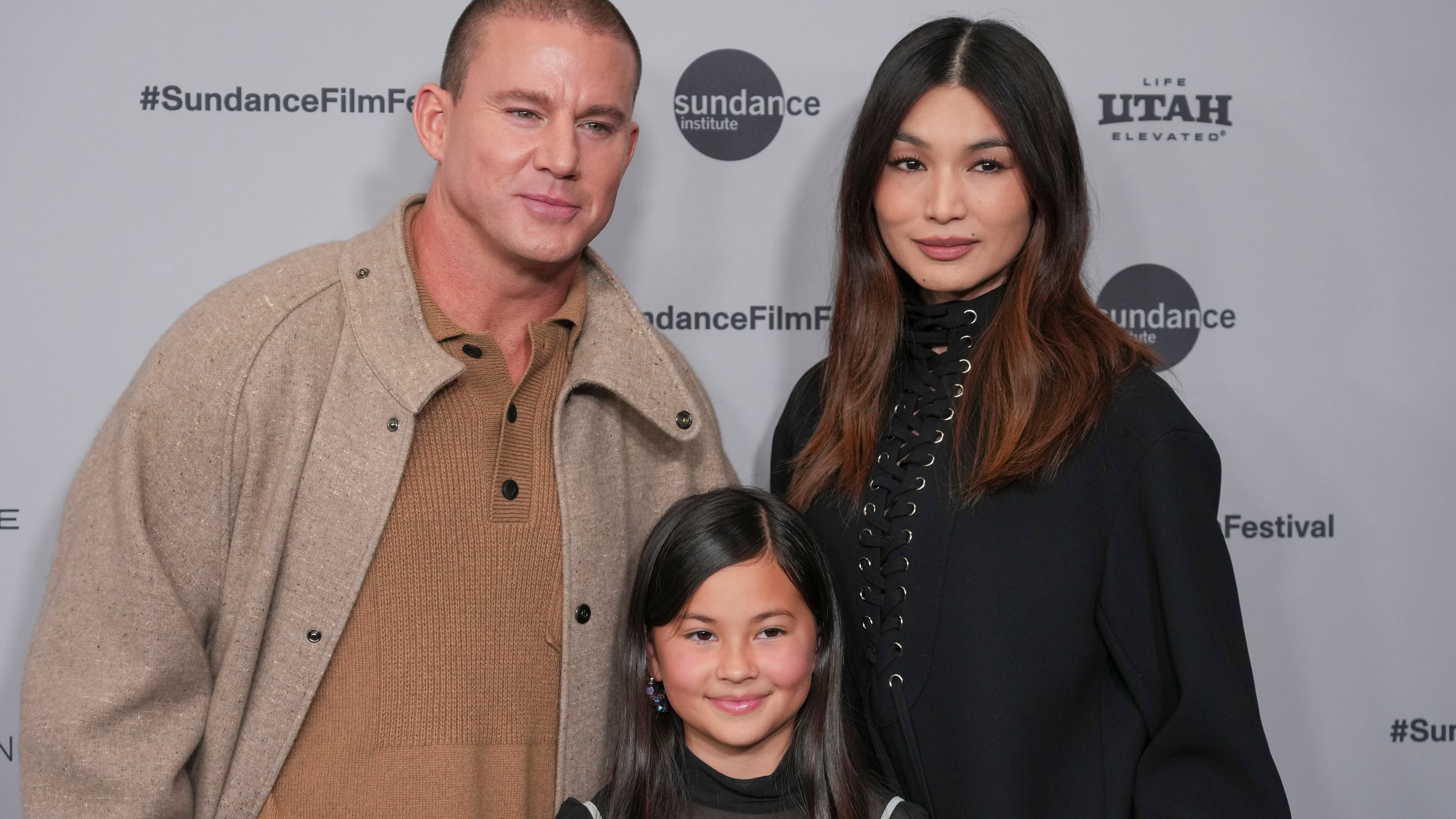 Channing Tatum, from left, Mason Reeves, and Gemma Chan attend the premiere of "Josephine" during the Sundance Film Festival on Friday, Jan. 23, 2026, at Eccles Center in Park City, Utah. (AP Photo/Chris Pizzello)