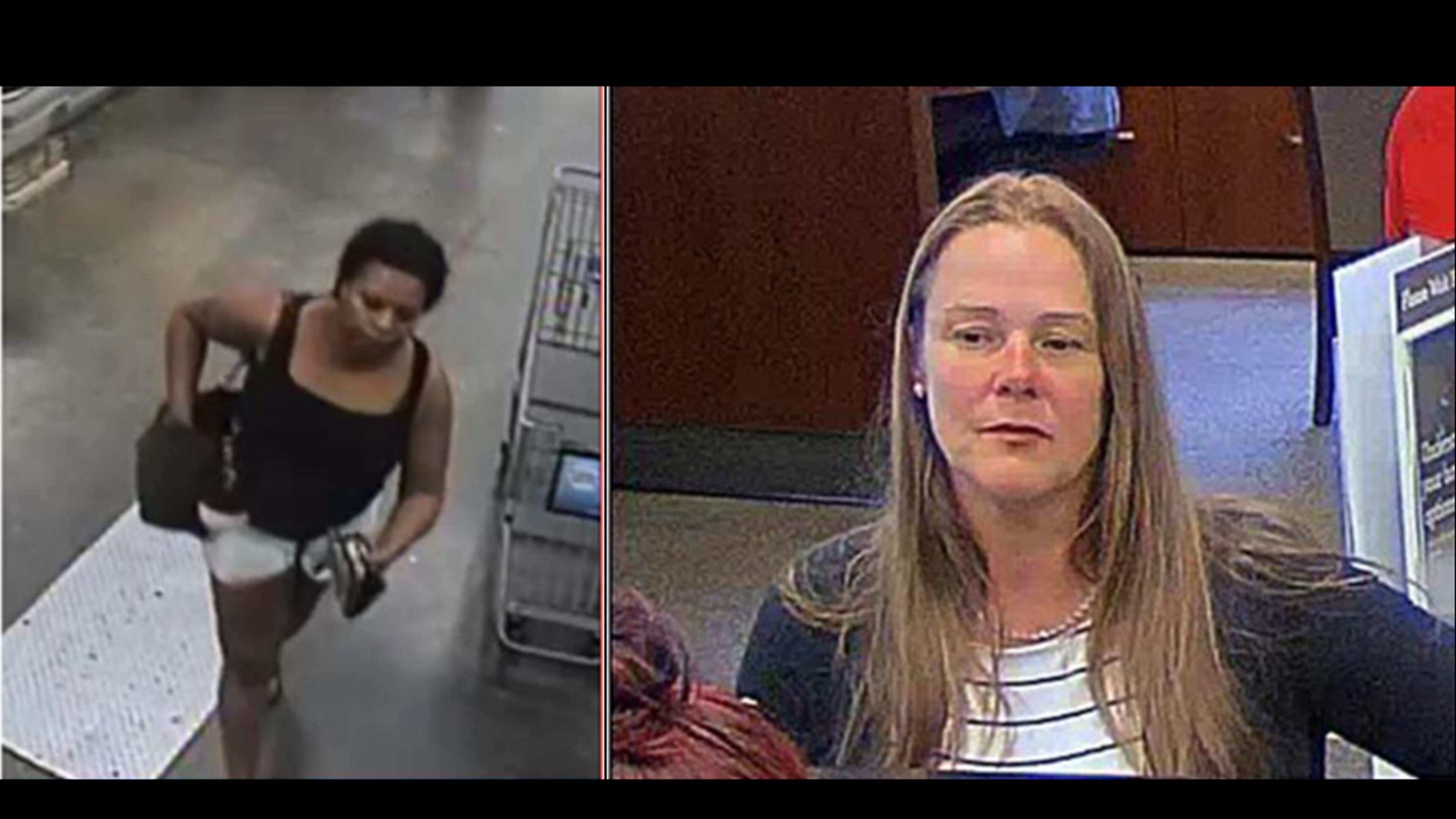 Two women are suspected of stealing a purse from a car parked outside a church and using the victim's cards to spend more than $1,000 at a Kroger store and withdraw $9,300 from the victim's bank account.