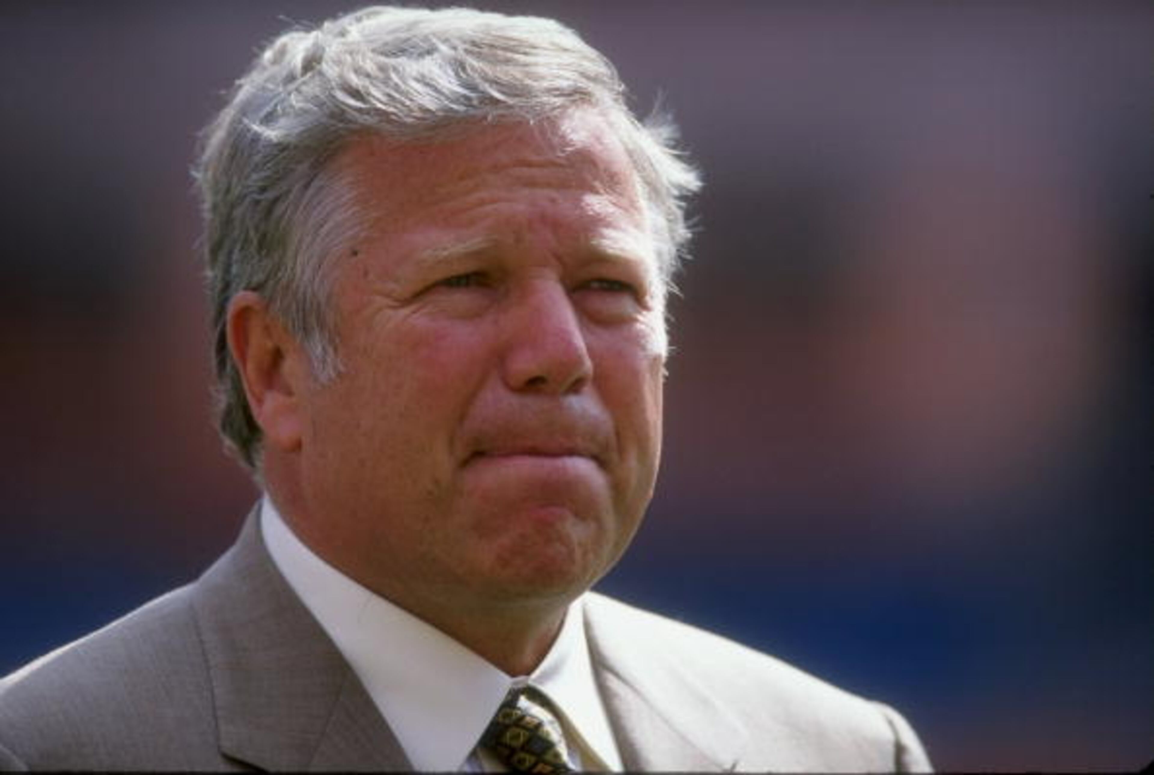25 Oct 1998: Owner Robert Kraft of the New England Patriots looks on during the game against the Miami Dolphins at the Pro Player Stadium in Miami, Florida. The Dolphins defeated the Patriots 12-9.