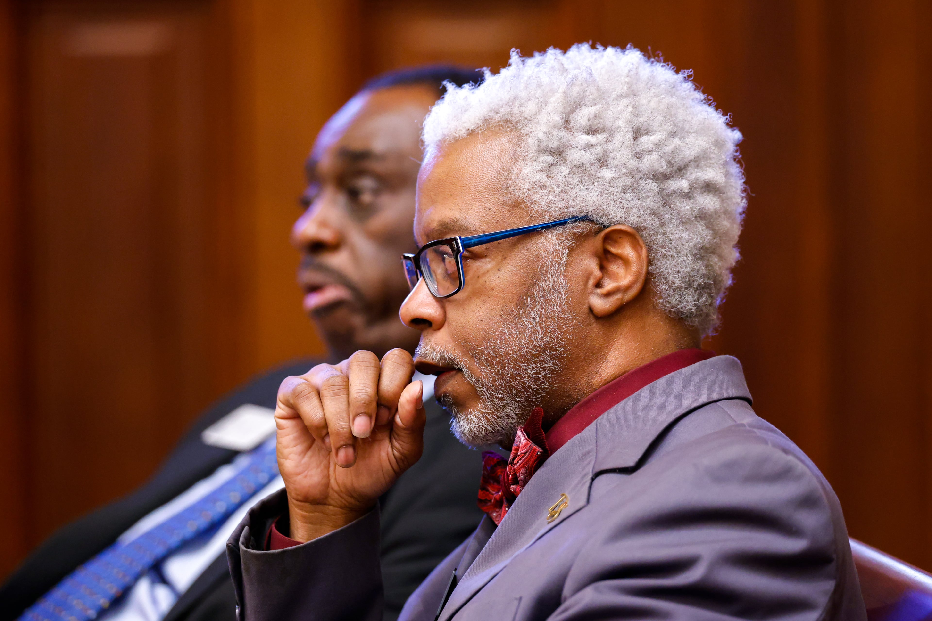 Rep. Dexter Sharper, D-Valdosta, appears in the House of Representatives in Atlanta on Tuesday, Feb. 17, 2026. Sharper pleaded guilty Wed. March 11 to lying to the government to receive unemployment benefits during the COVID-19 pandemic. (Arvin Temkar/AJC)